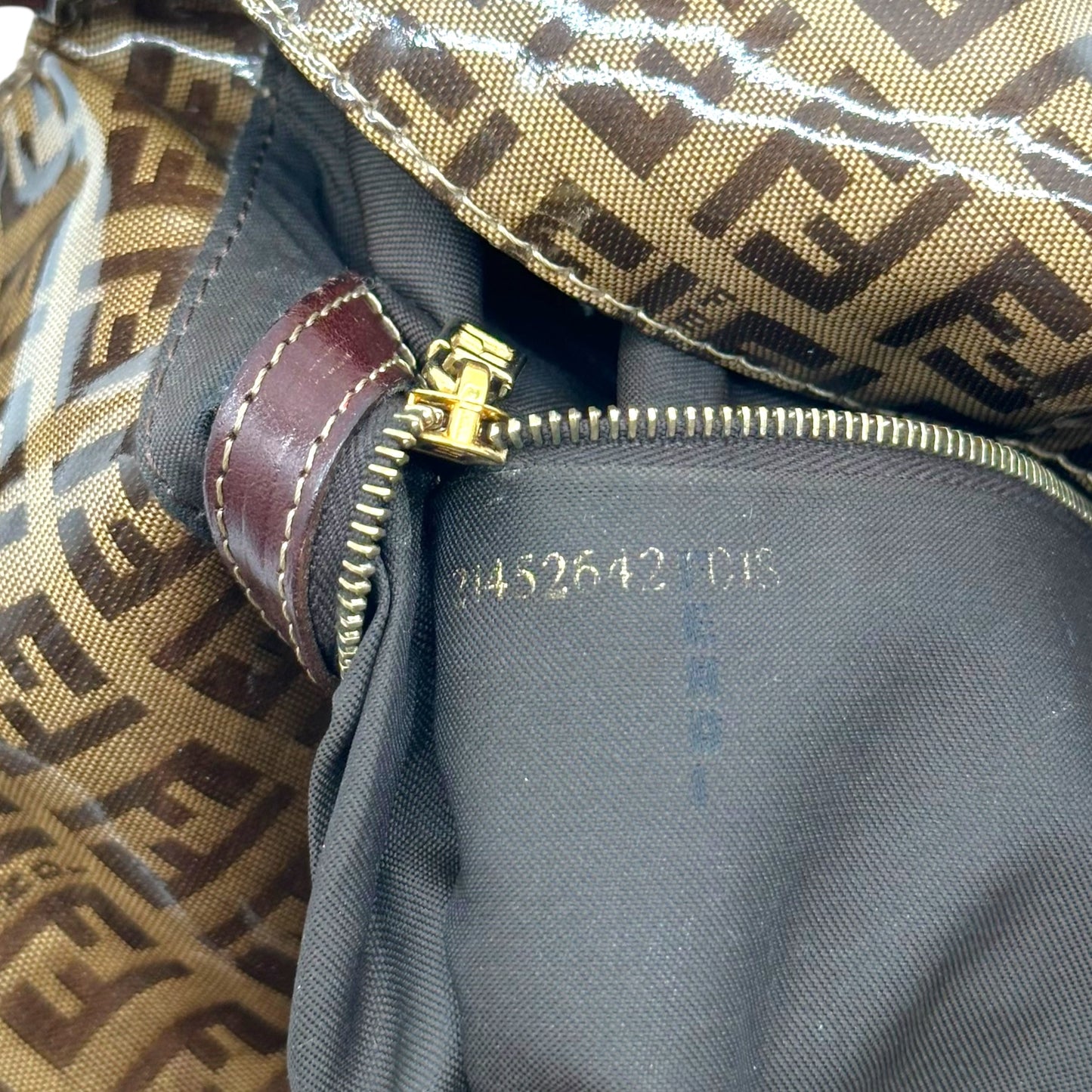 Fendi Coated Canvas Monogram Zucchino Baguette Bag