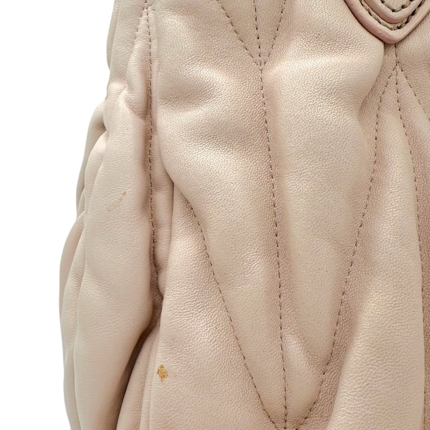 Miu Miu Pink Leather Quilted Small Tote Bag