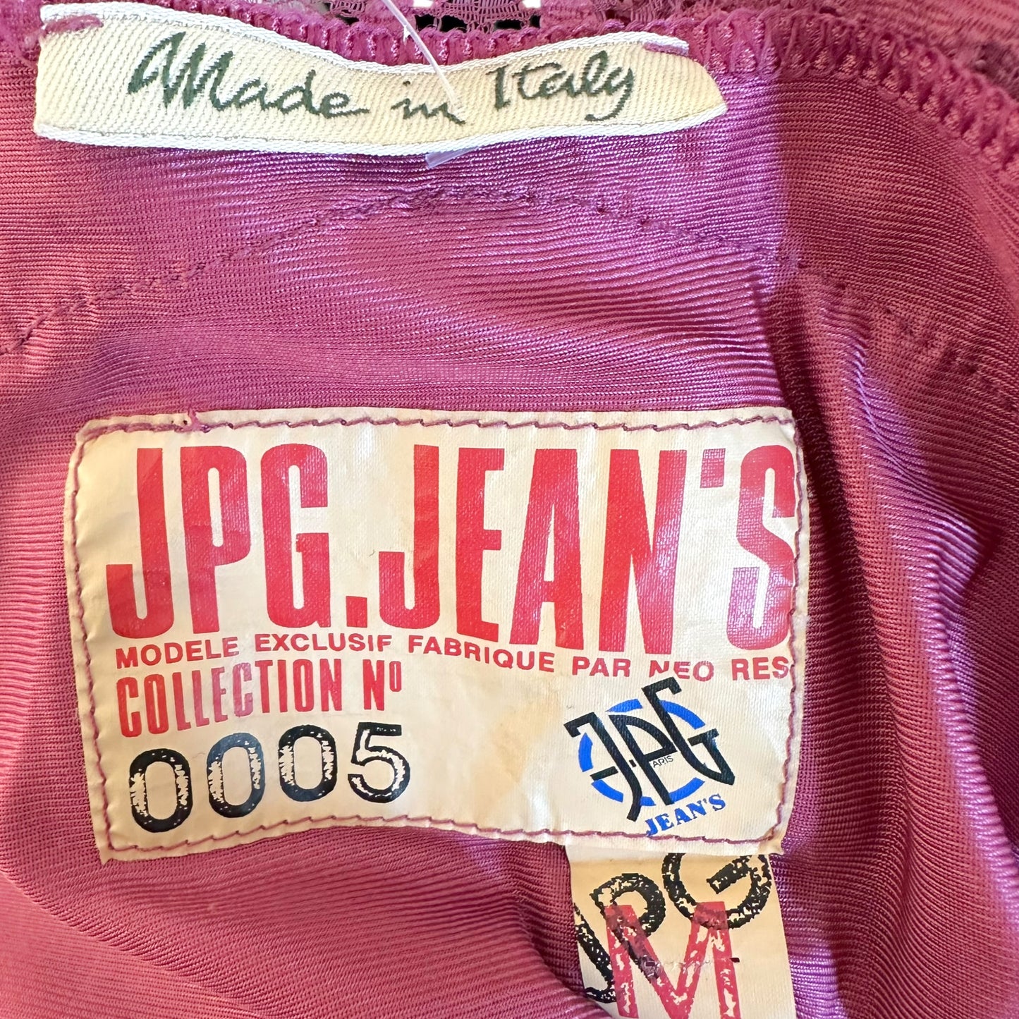 Jean Paul Gaultier Jeans Black & Pink Cutout Cotton & Silk Midi Dress