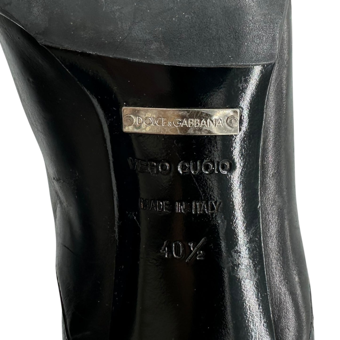 Dolce & Gabbana Black Leather Hook & Eye Boots - Outfit Repeater