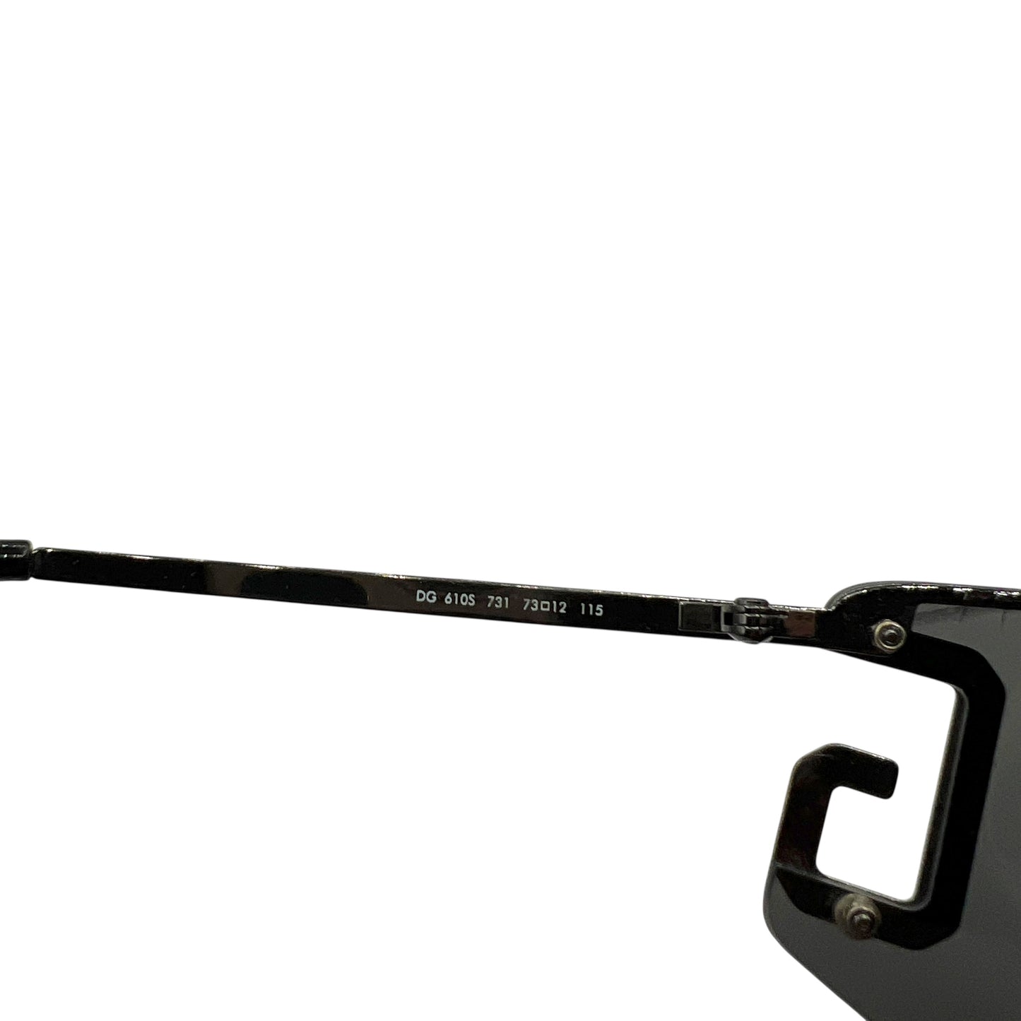 Dolce & Gabbana Black & Silver Rimless DG Logo Shield Sunglasses DG 610S