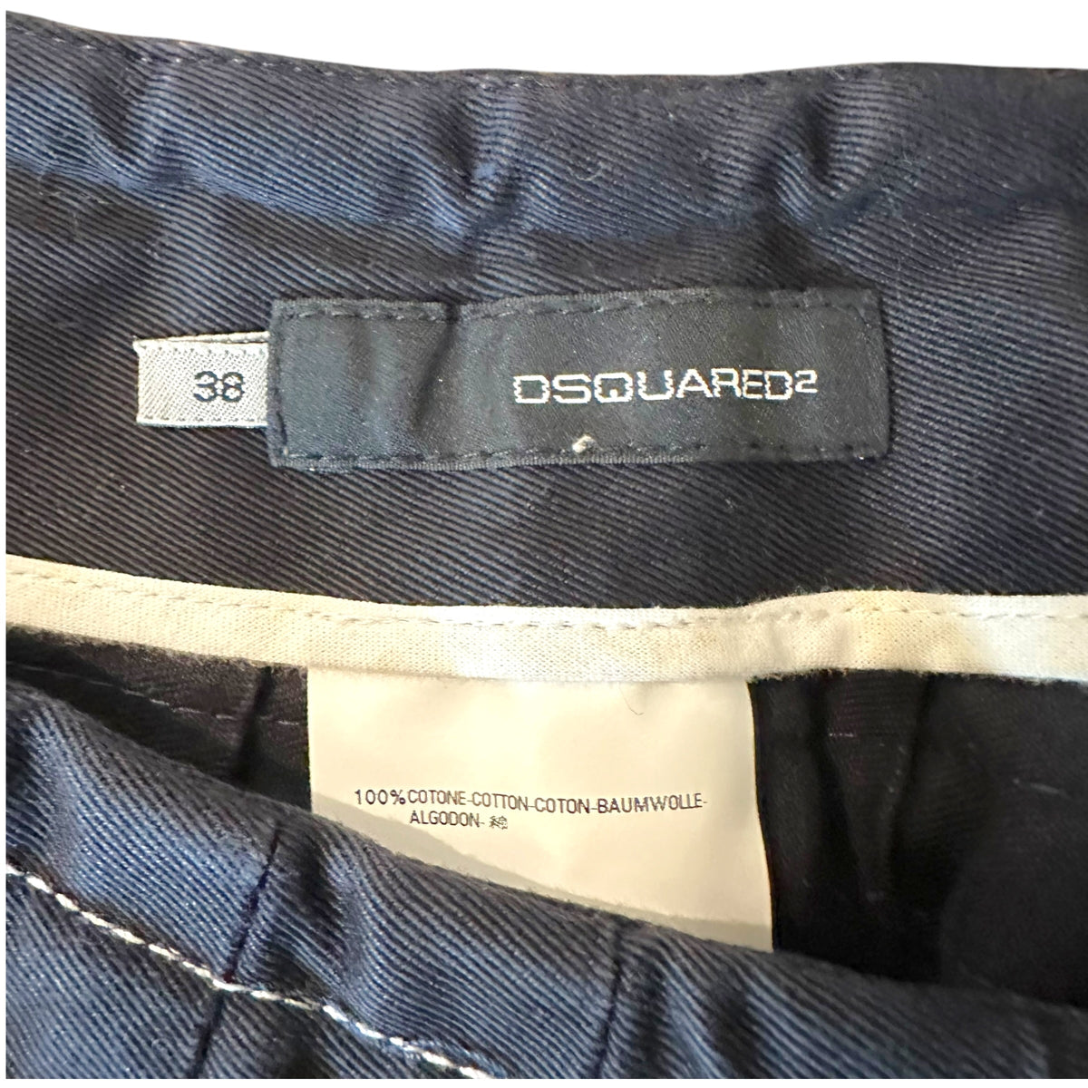 Dsquared2 Black White Contrast Stitch Pleated Mini Skirt