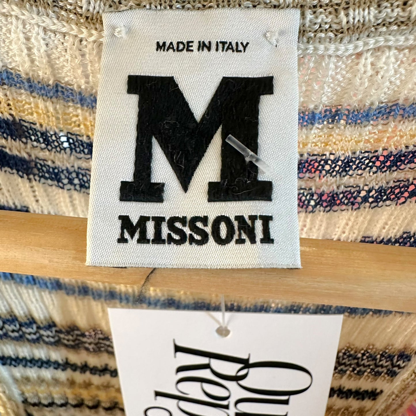 Missoni M Blue & Yellow Striped Knit Tank Top