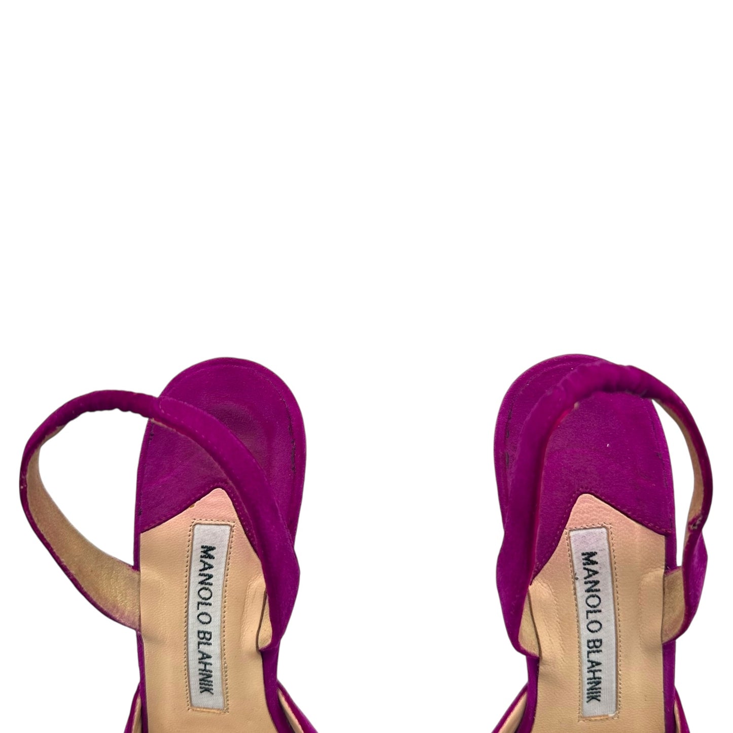 Manolo Blahnik Bright Purple Suede Slingback Heels
