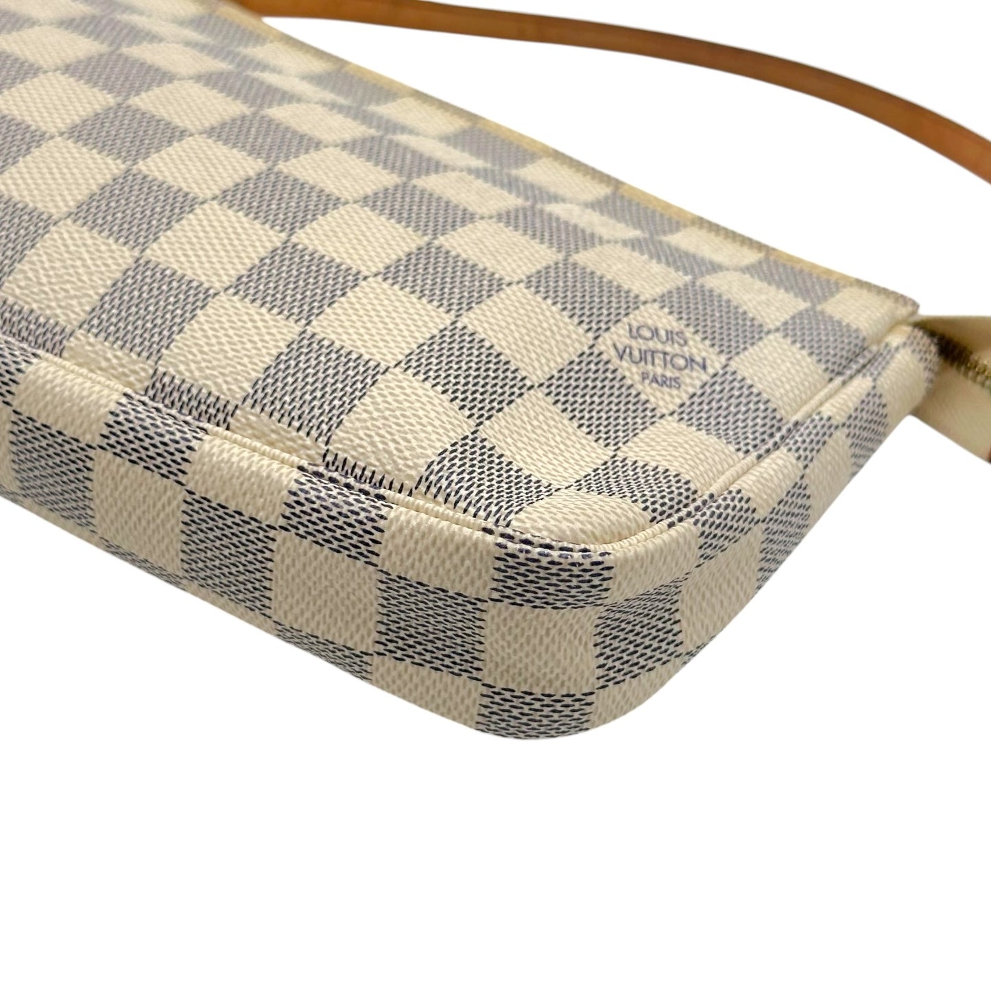 Louis Vuitton Pochette Bag White Damier Azur Coated Canvas