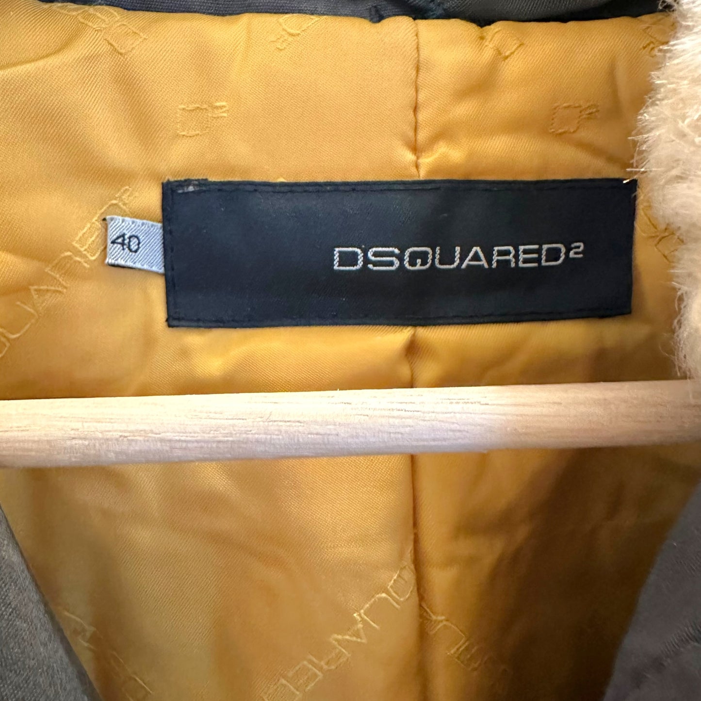 Dsquared2 Gray & Burgundy Shearling Trim Cropped Bomber Jacket