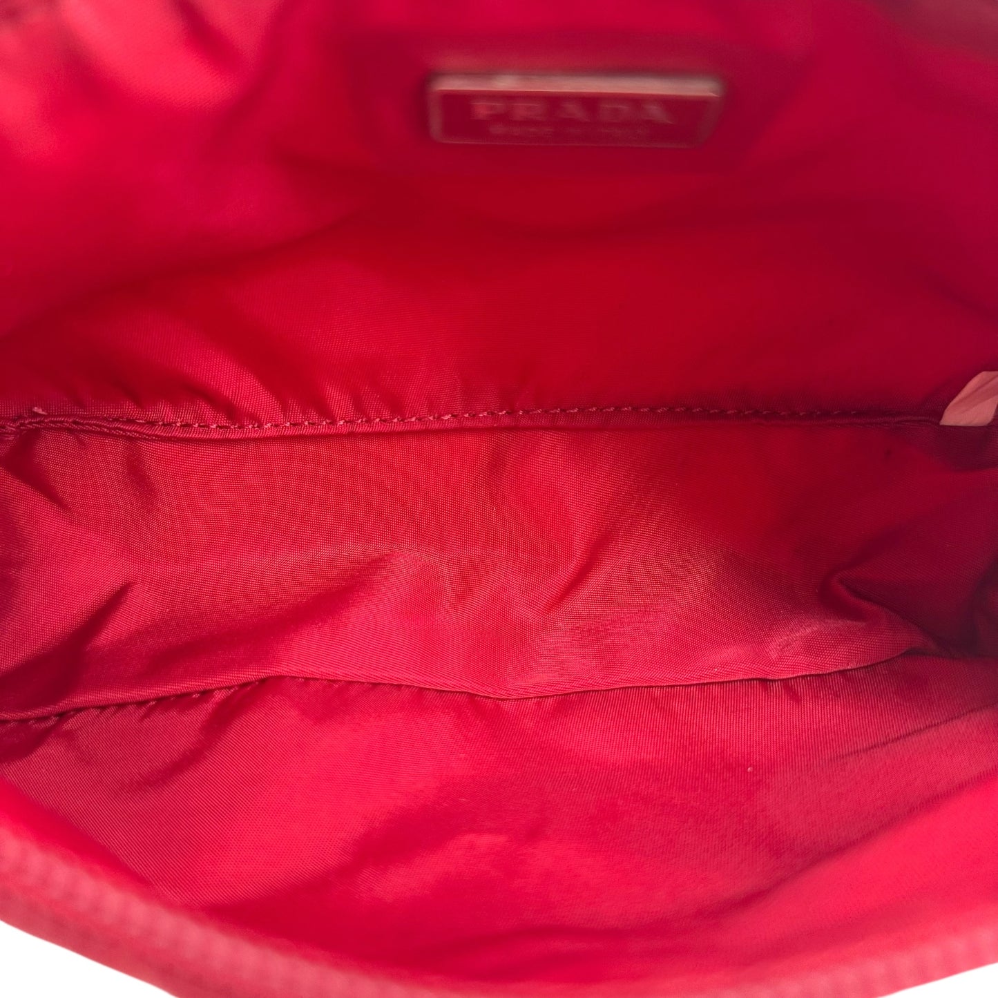 Prada Red Nylon Rectangle Mini Pochette Bag