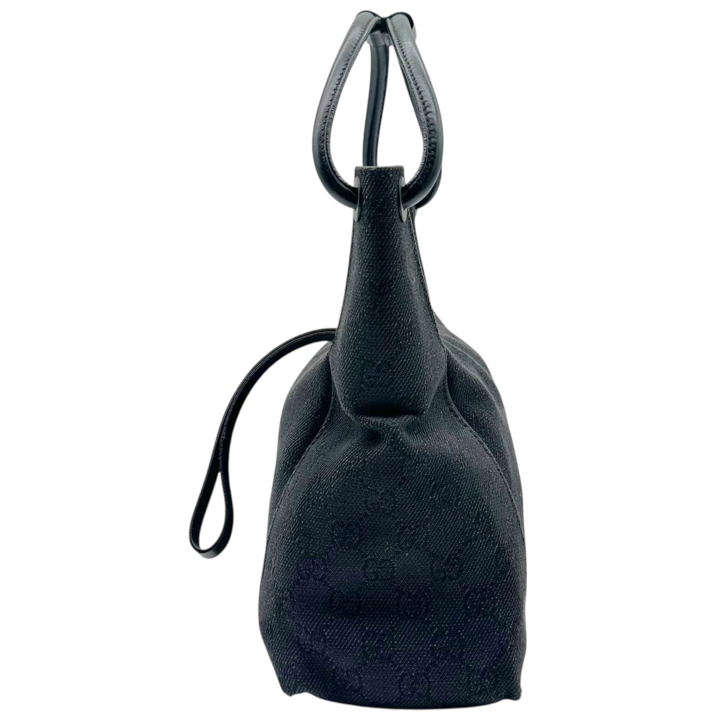 Gucci Gray Denim Monogram Mini Hobo Bag