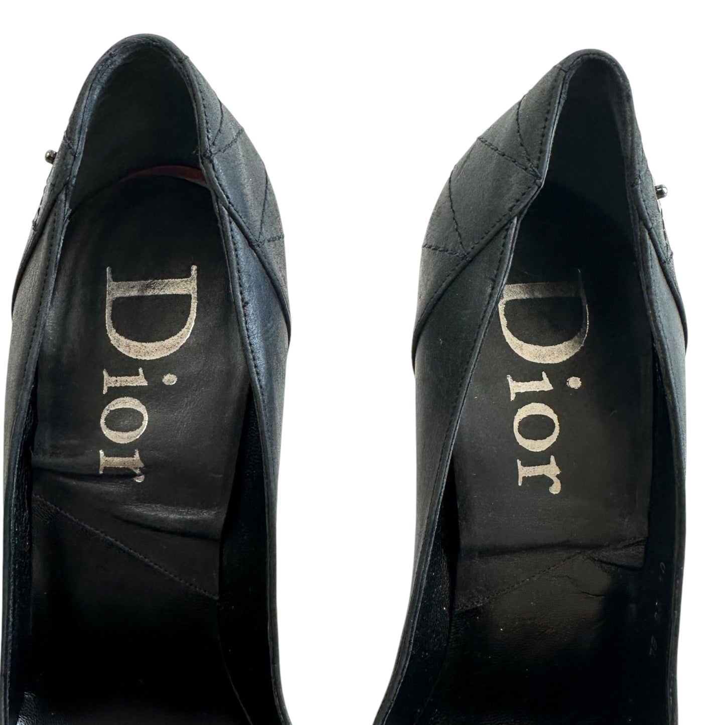 Dior Flight Black Leather Pointed Toe Heels
