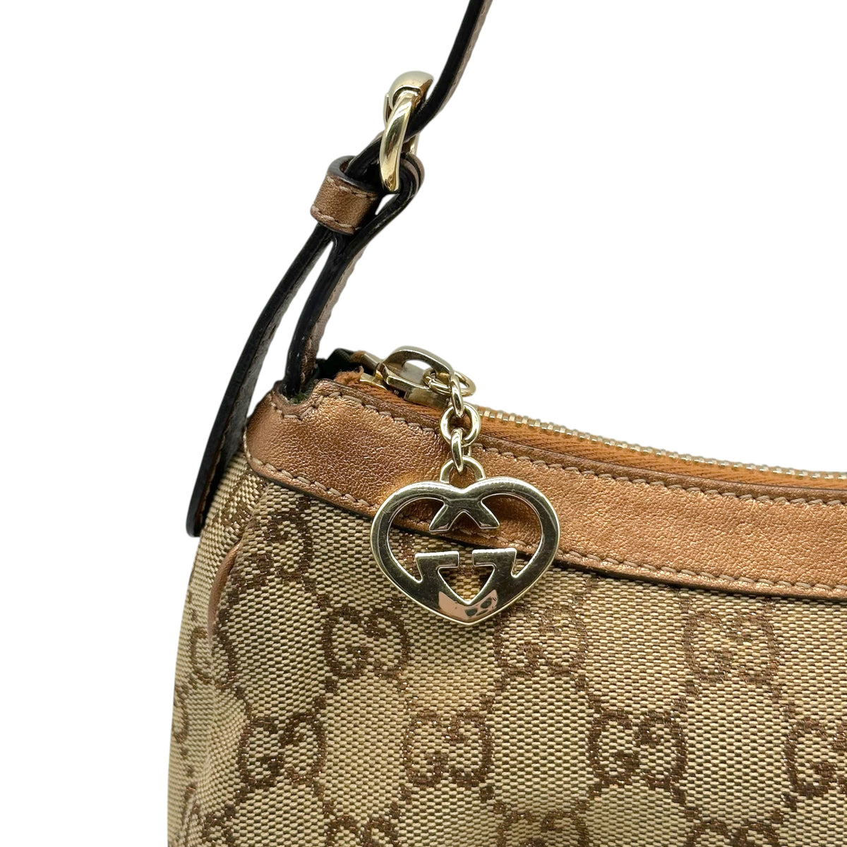 Gucci Bronze Metallic Monogram Pochette Bag