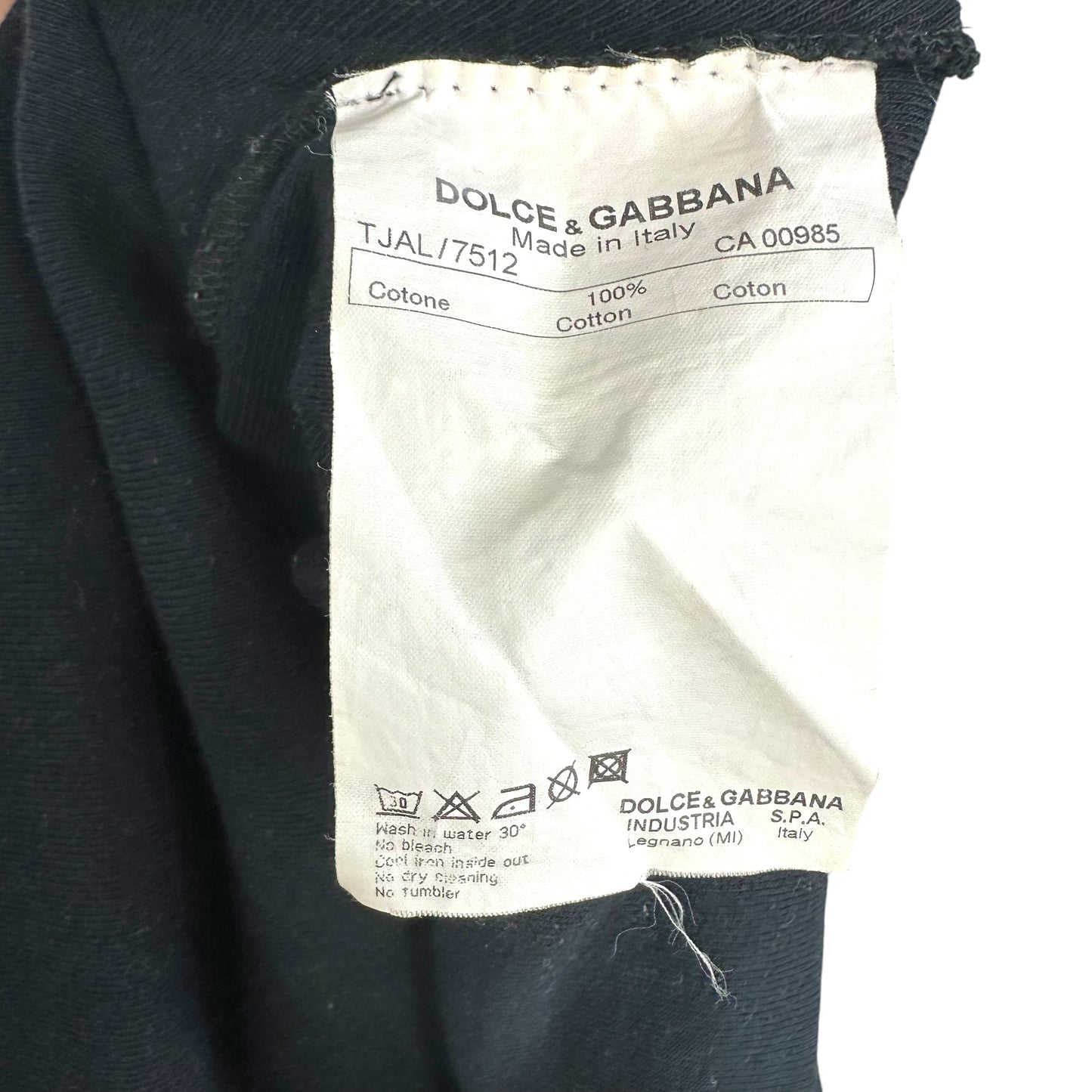Dolce & Gabbana Black Dog Face Print T-Shirt