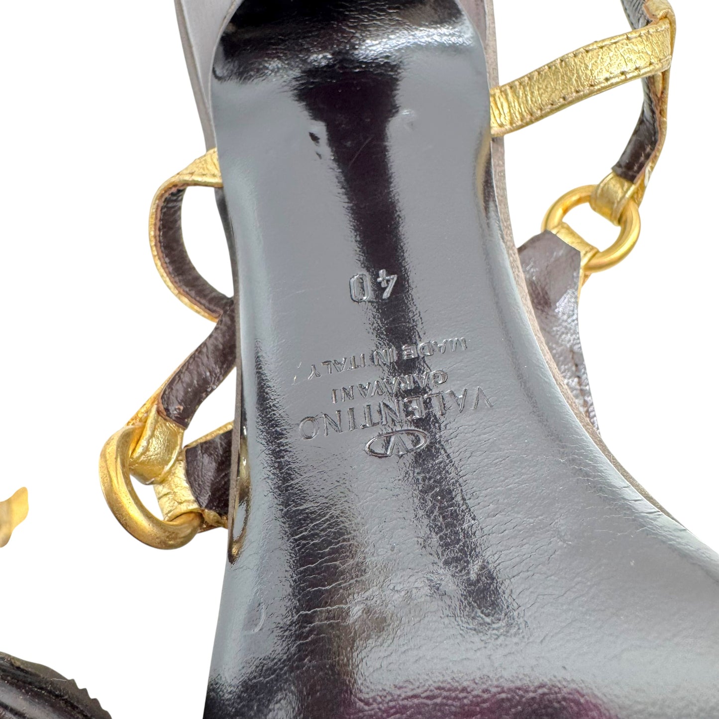 Valentino Garvani Turquoise Gold Embroidered Sandal Heels