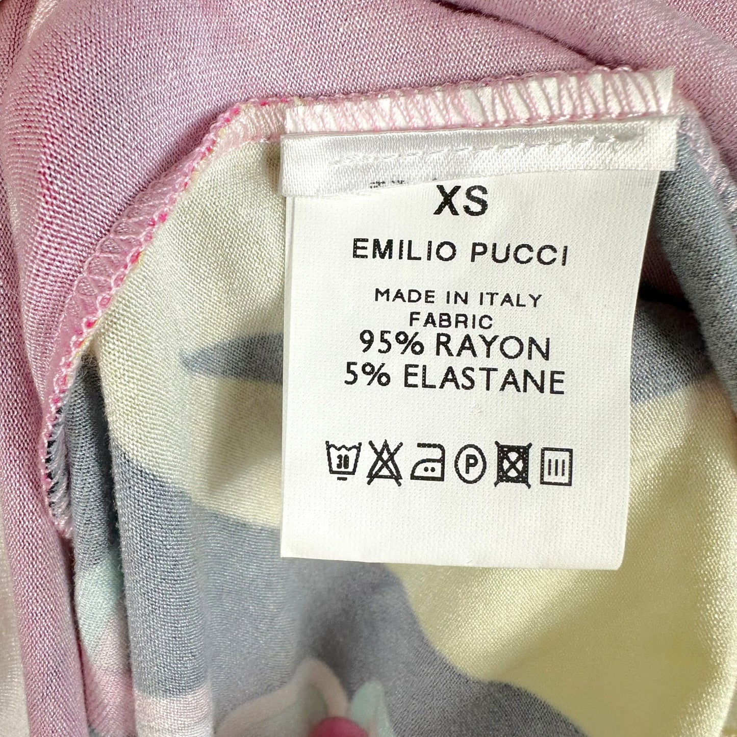 Emilio Pucci Pink & Blue Printed Keyhole Cut-Out Tank