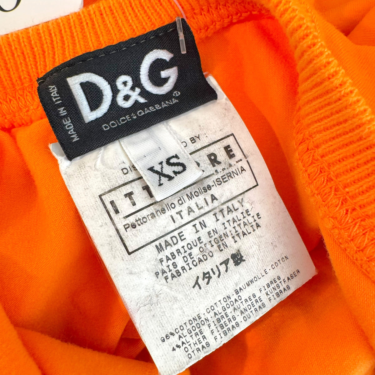 D&G Dolce & Gabbana Orange White Logo Tank Top