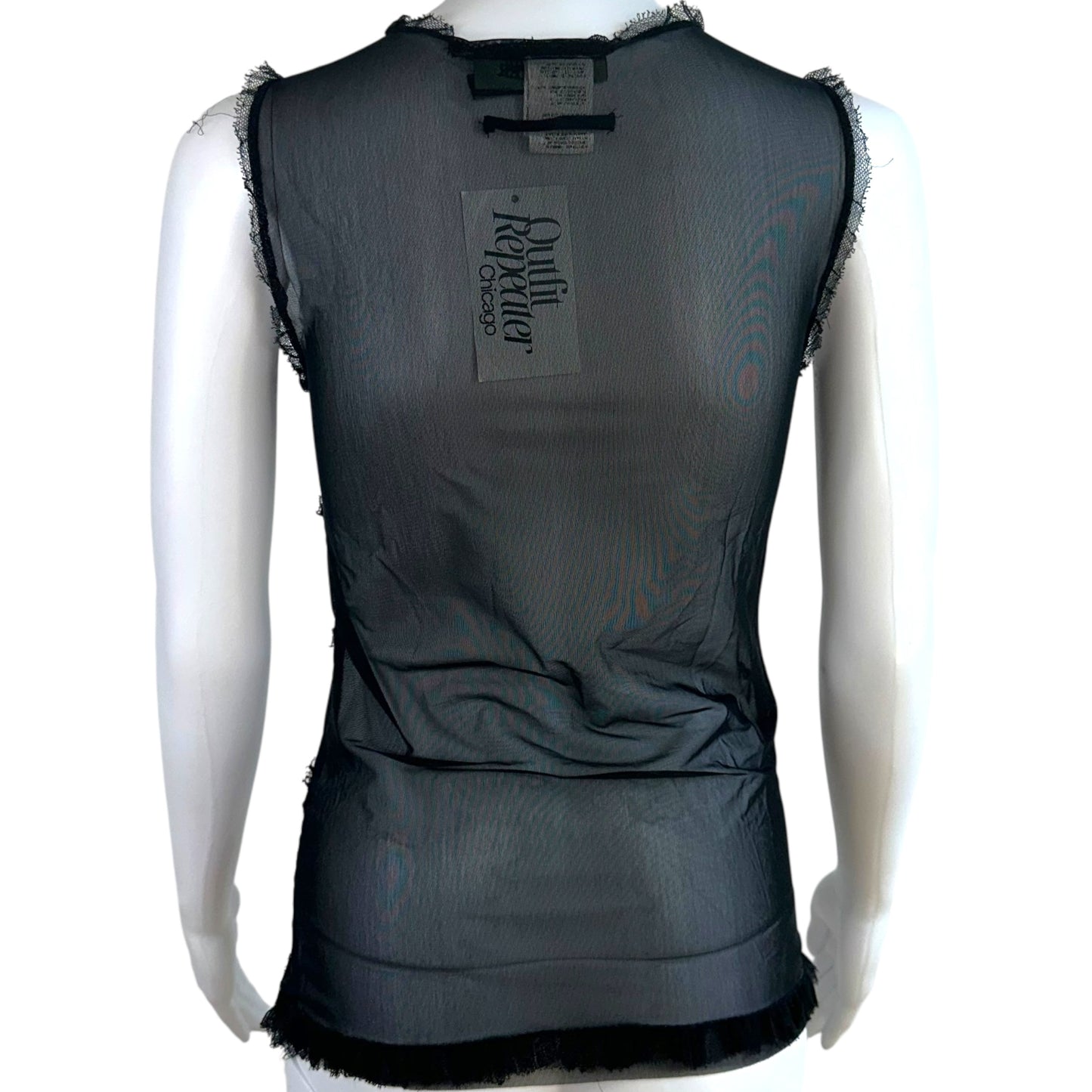 Jean Paul Gaultier Black Mesh Logo Tank