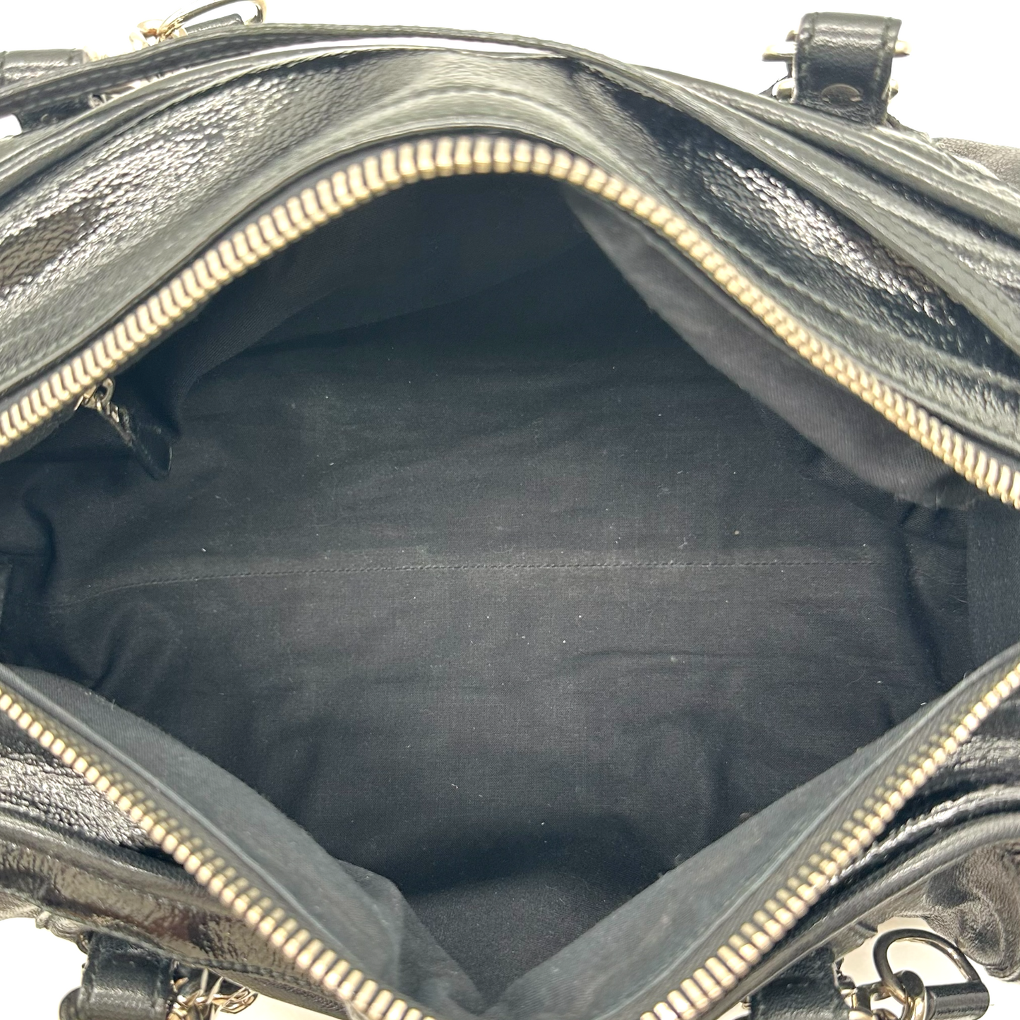 Balenciaga Black Leather Crest Logo Papillon Bag
