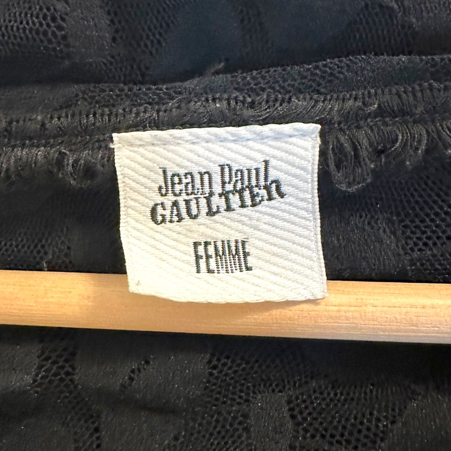 Jean Paul Gaultier Black Lace 'Leaf' Print Longsleeve