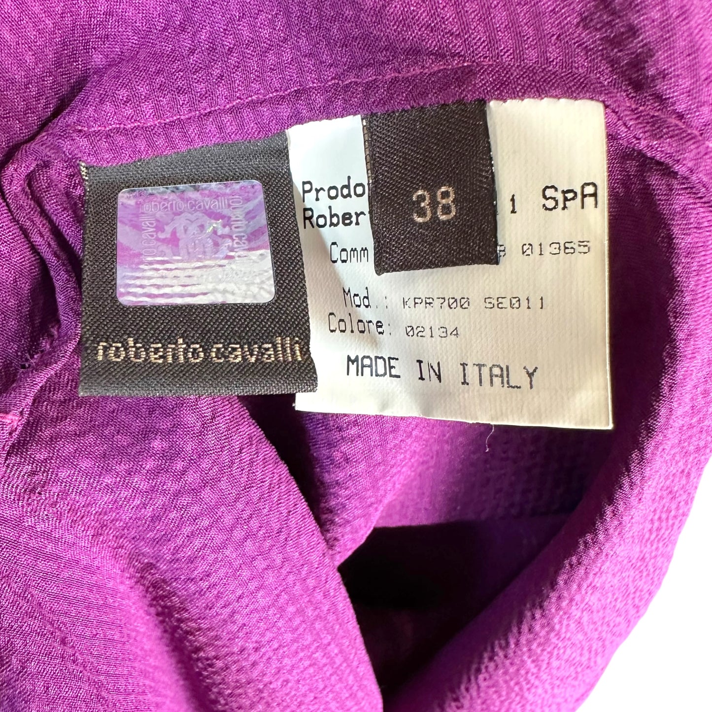 Roberto Cavalli Dolman Blouse Purple Silk Beaded Sleeve