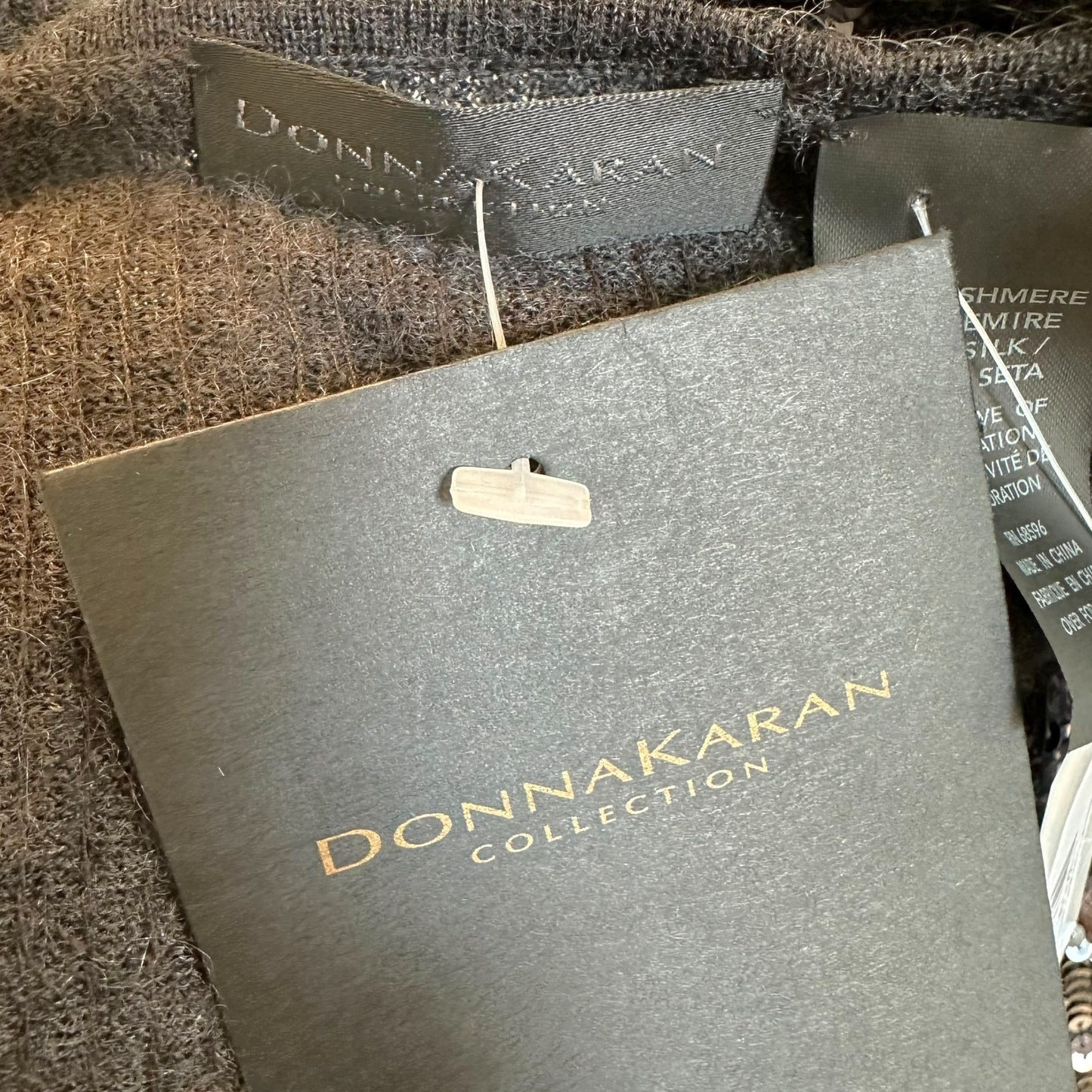 Donna Karan Collection 90's Gray Sequin Cashmere Halter Top NEW