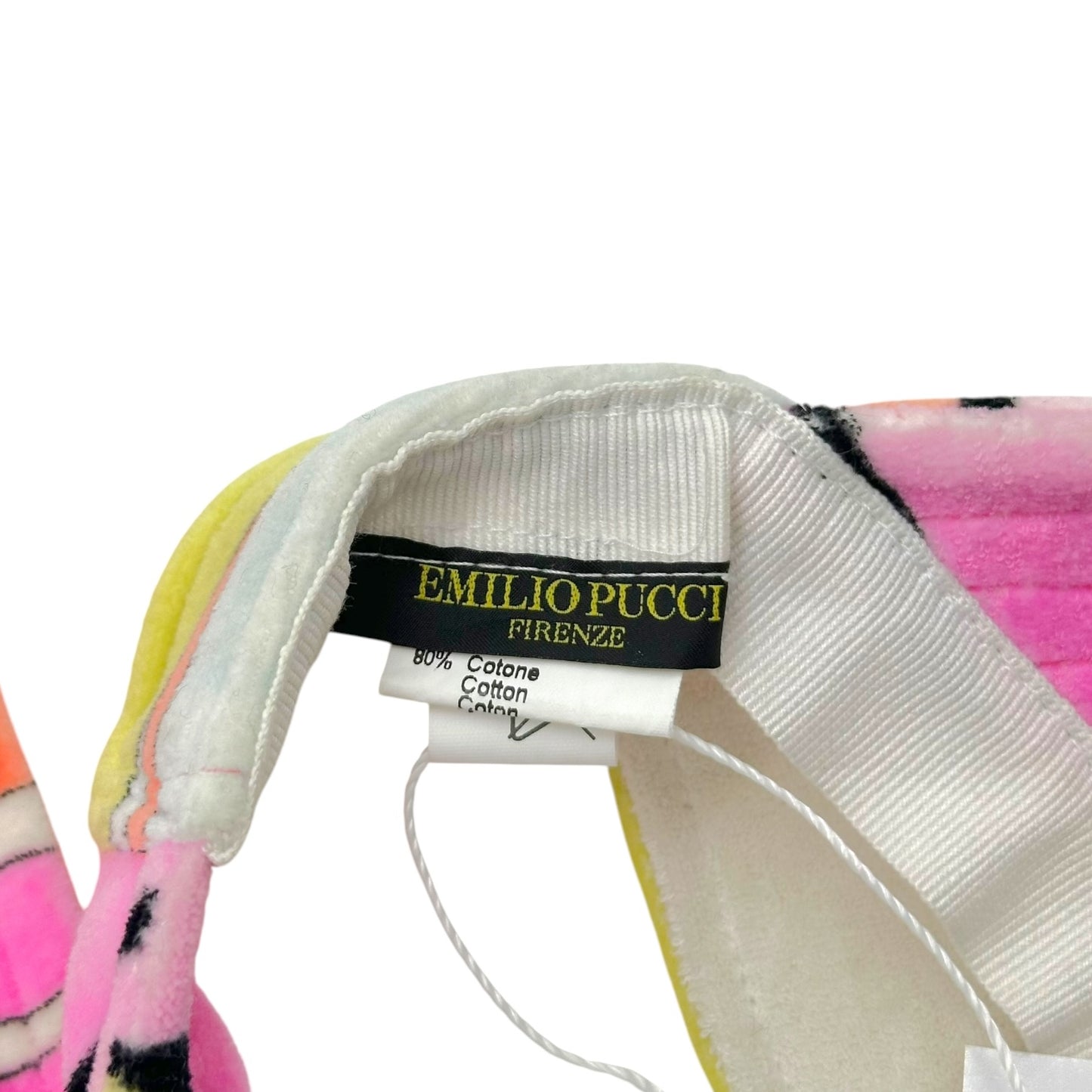 Emilio Pucci Velour Printed Tie Back Visor