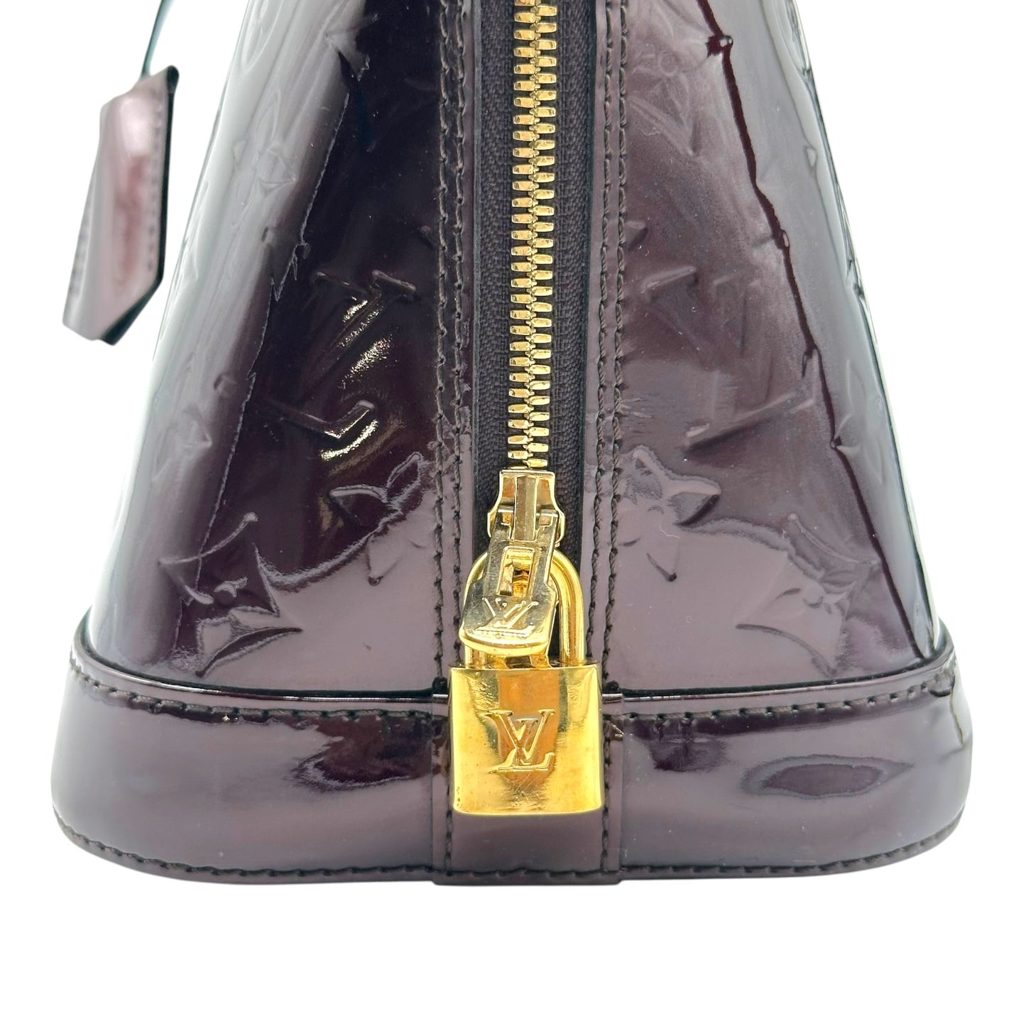 Louis Vuitton Burgundy Patent Vernis Monogram Alma PM Handbag