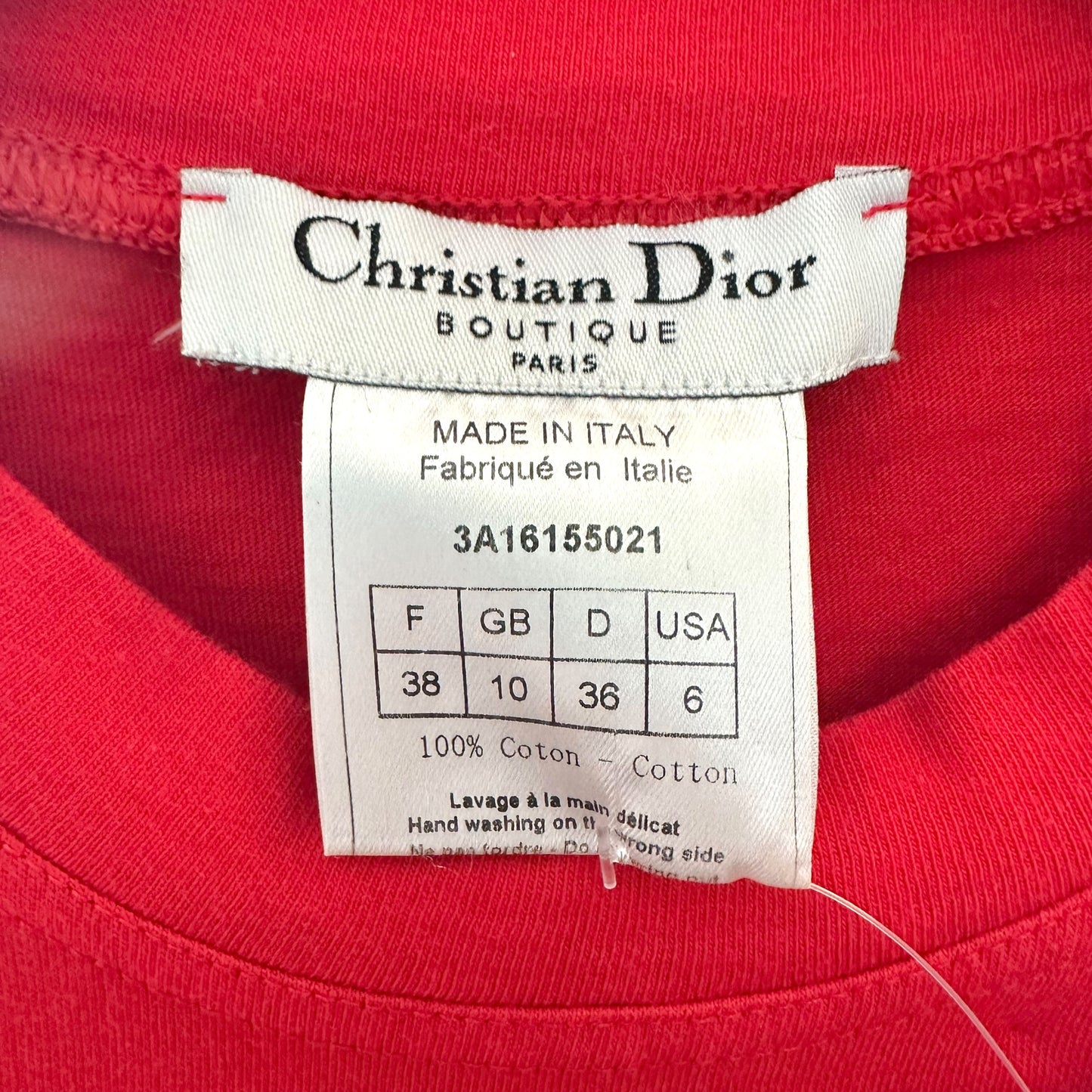 Christian Dior F/W 2003 Red & Black Metal Mesh J'Adore Dior T-Shirt