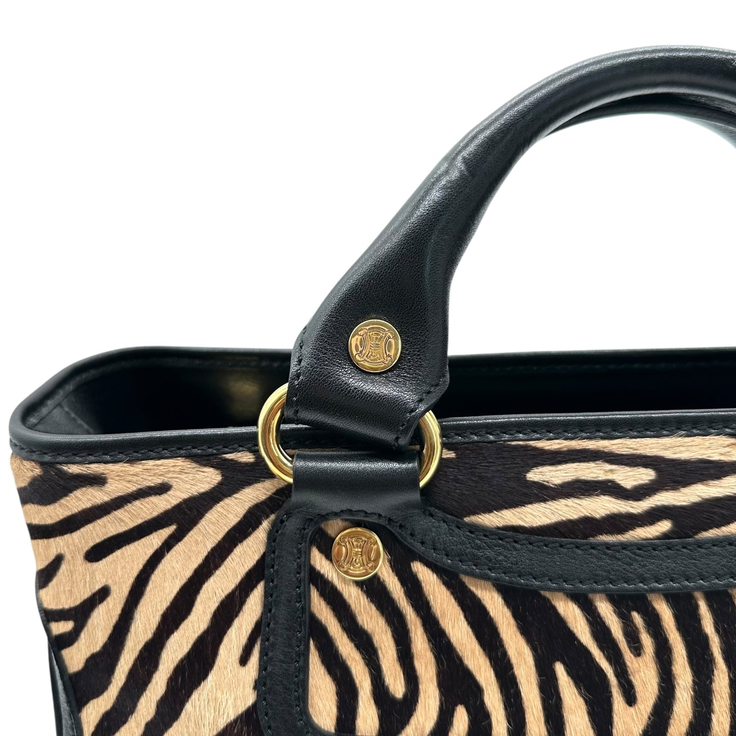 Celine by Michael Kors Tan Zebra Print Ponyhair Boogie Bag