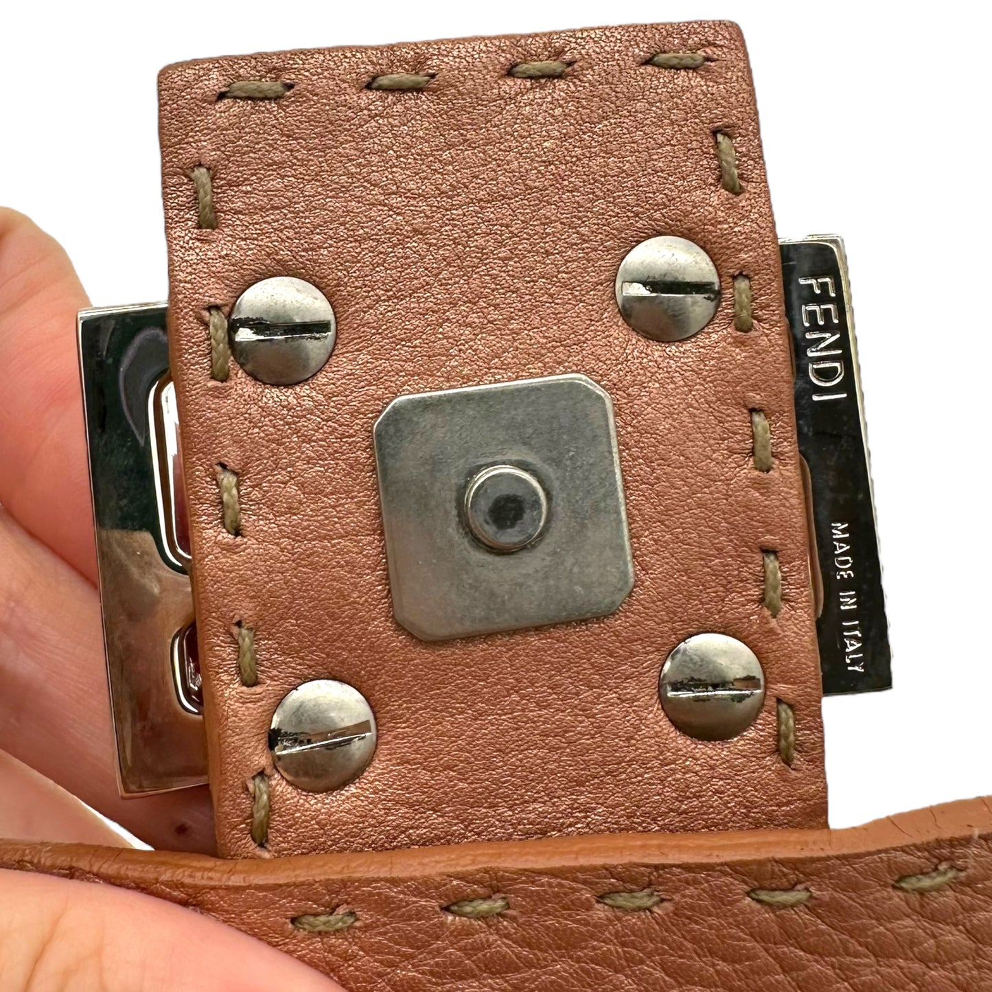 Fendi Selleria Pink Leather Baguette Bag - Outfit Repeater