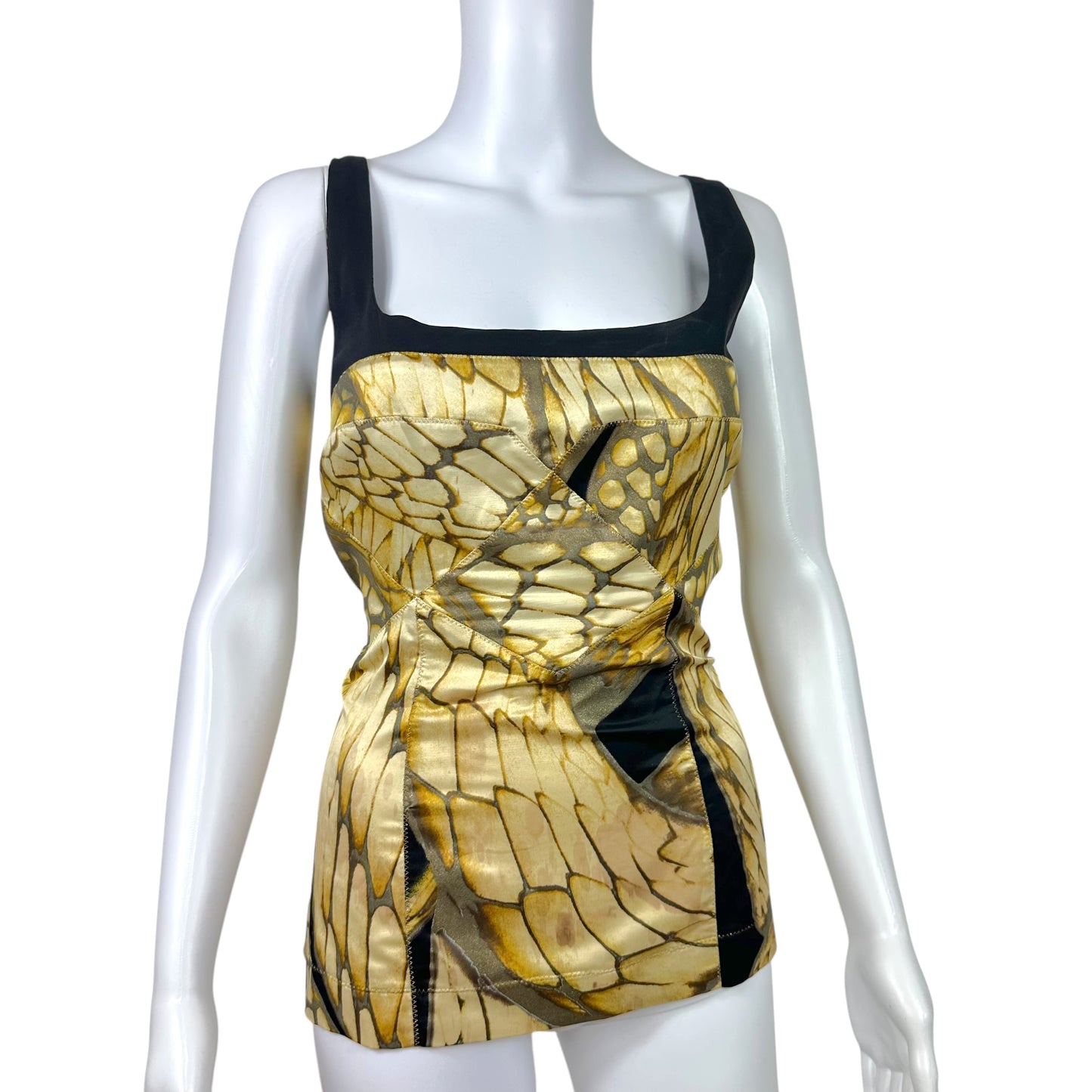 Just Cavalli Roberto Cavalli Yellow & Black Scale Print Bustier