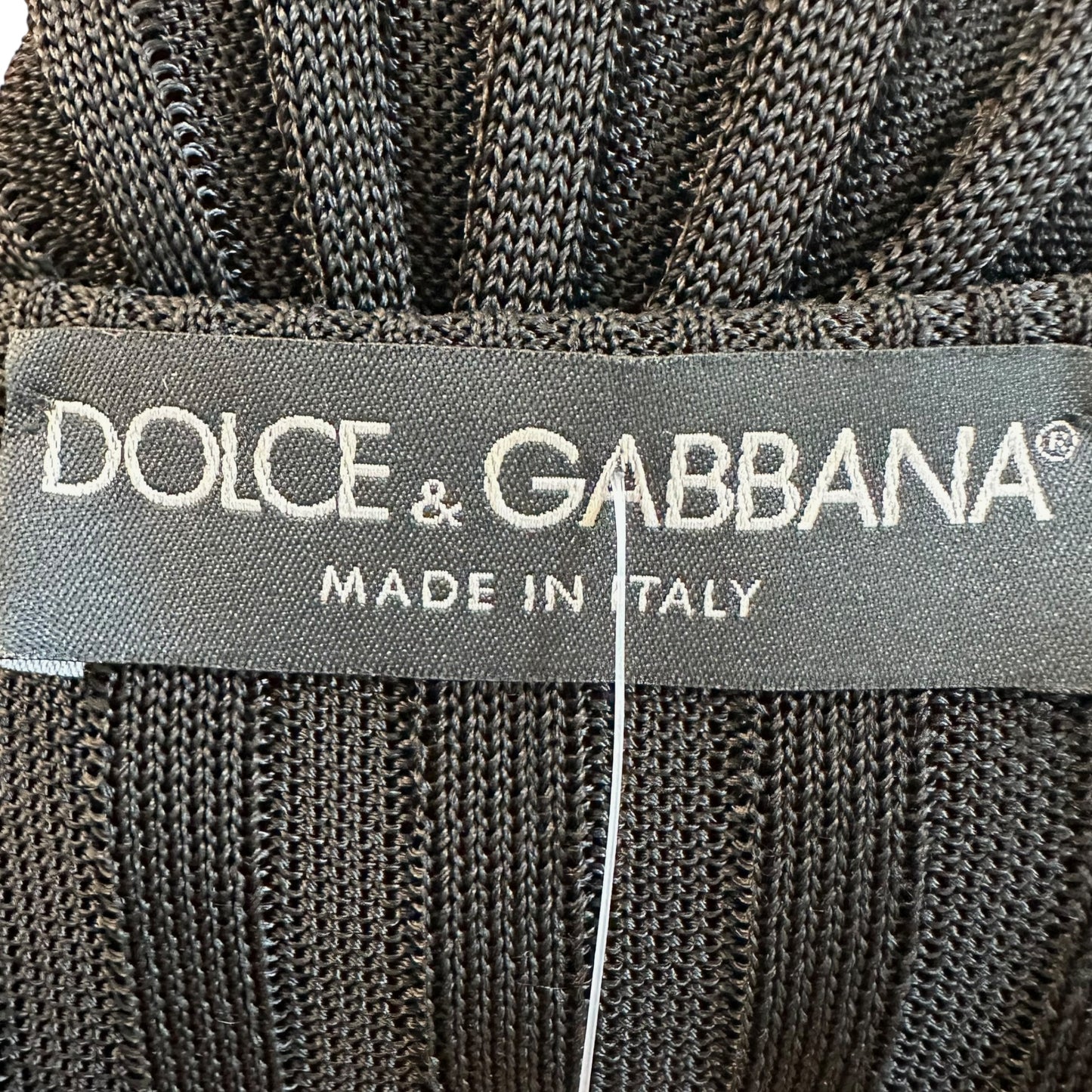 Dolce & Gabbana Black Ribbed Lace Up Tank