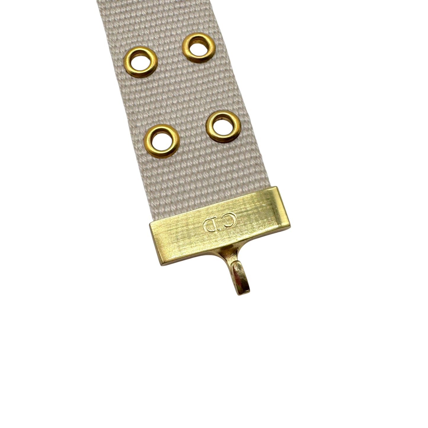 Christian Dior Canvas Logo Choker Ivory Gold Rivet Studs