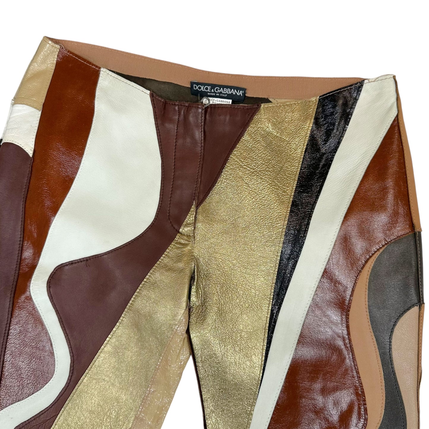 Dolce & Gabbana S/S 2002 Runway Patchwork Leather Pants