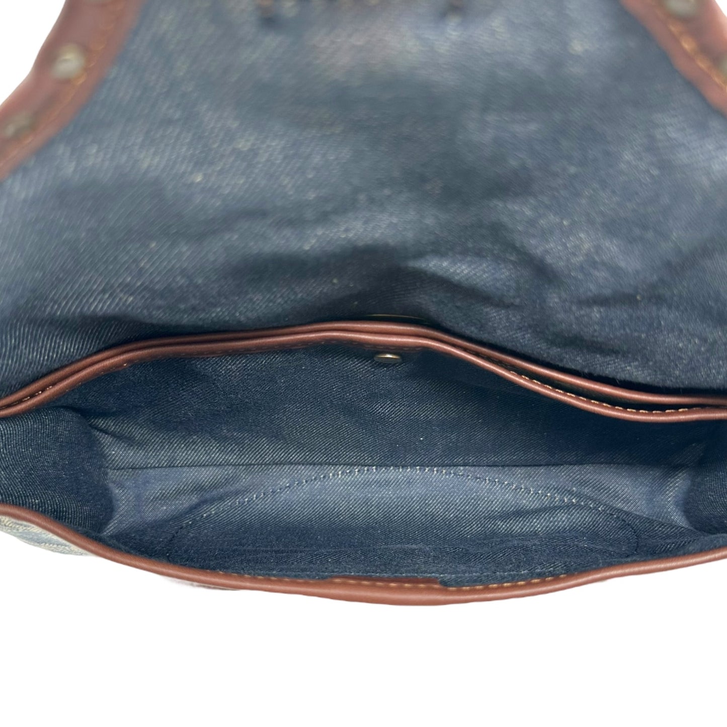 Celine Denim Triomphe Monoram Poulbot Shoulder Bag