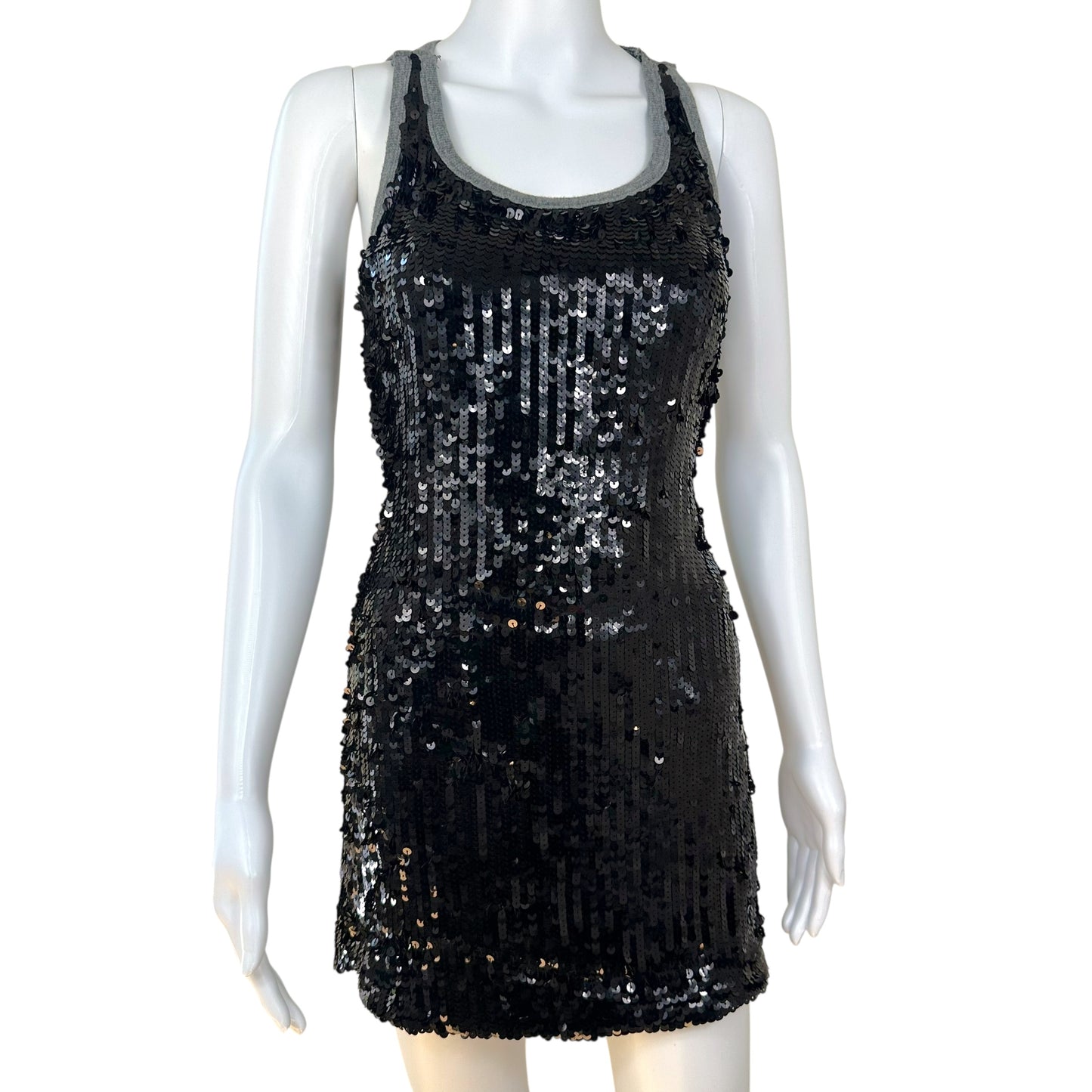 D&G Dolce & Gabbana Black Sequin Mini Tank Dress
