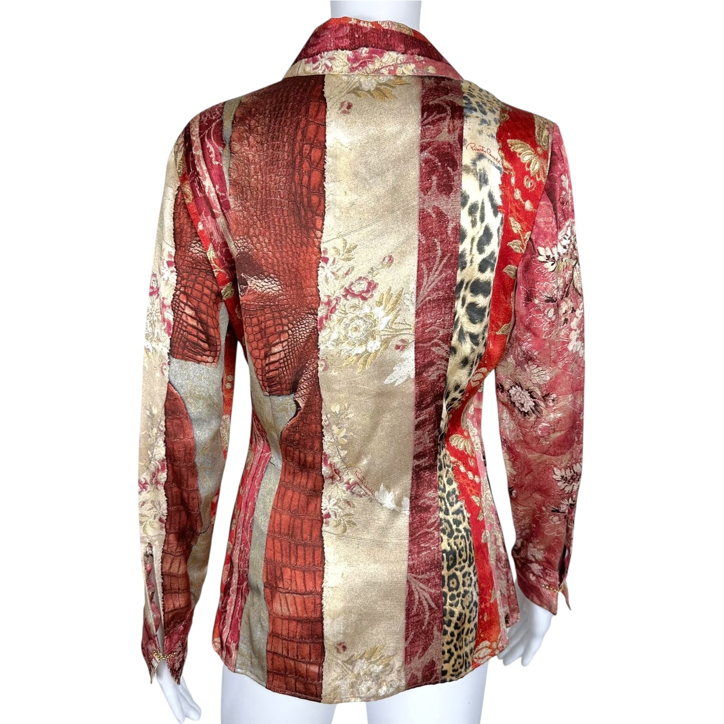 Roberto Cavalli 2005 Silk Striped Blouse