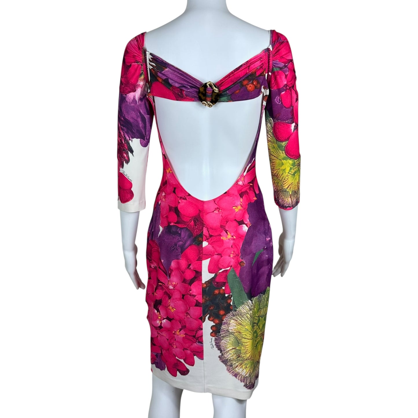 Roberto Cavalli Off the Shoulder Midi Dress (AS IS)