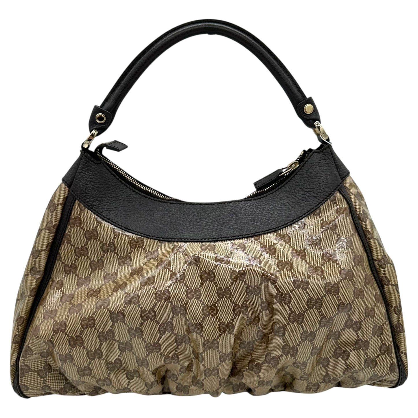 Gucci Tan Coated Canvas Monogram Abby Shoulder Bag