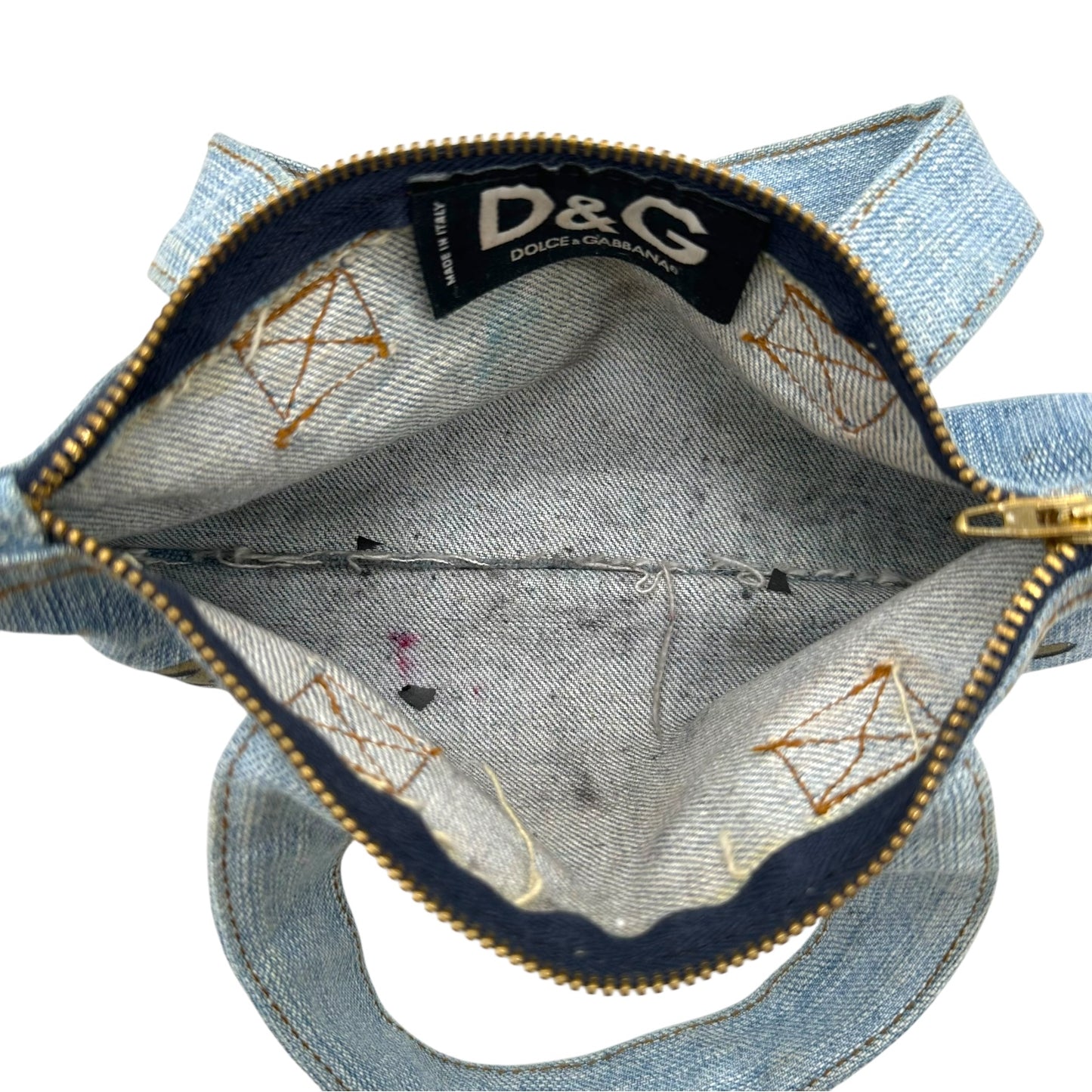 D&G Dolce & Gabbana 'Hollywood' Denim Graphic Mini Bag