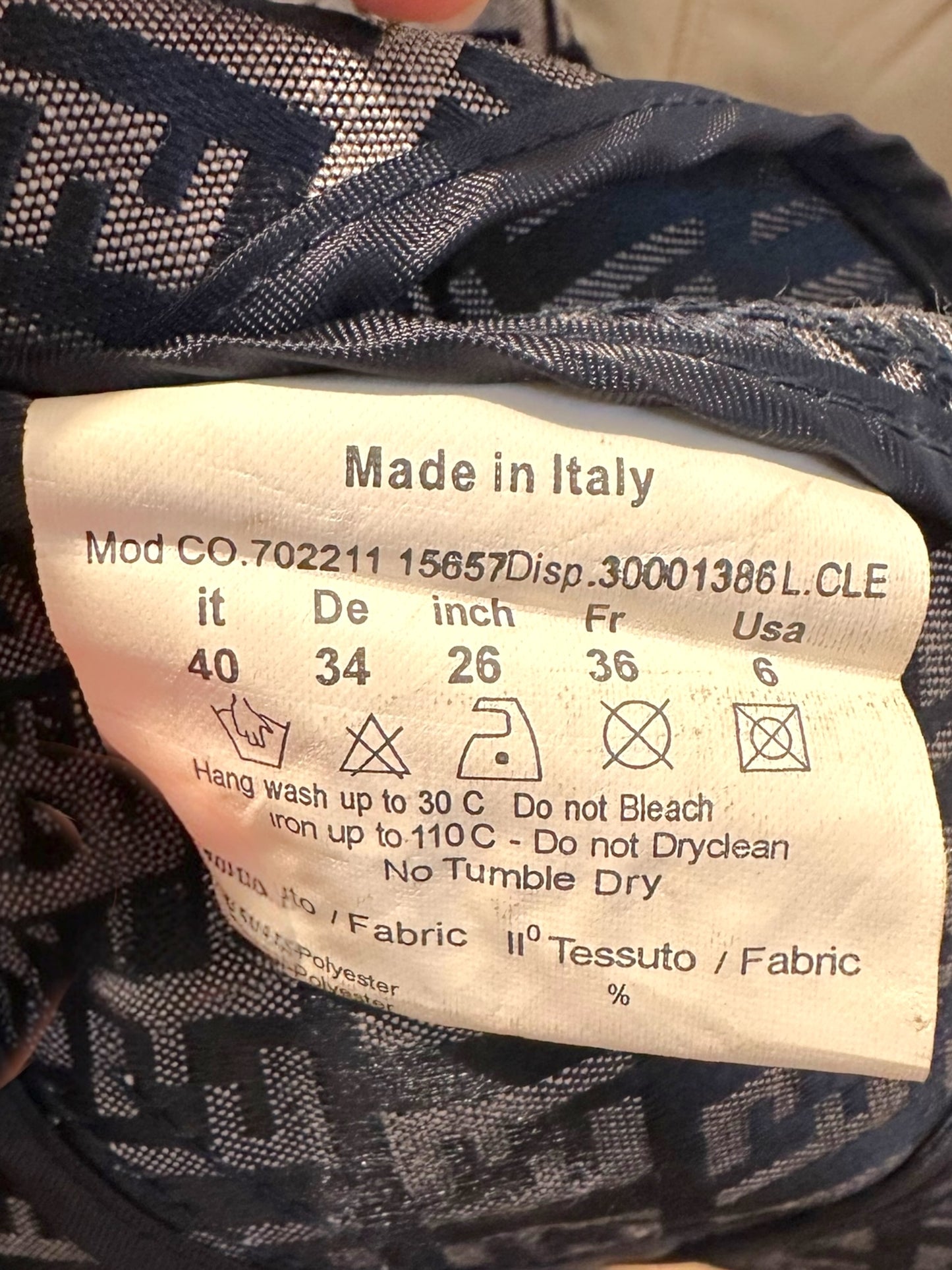 Fendi Navy Blue Zucchino Monogram Print Jacket