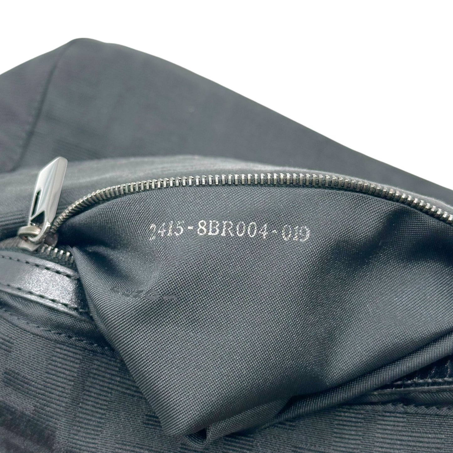 Fendi Black Zucca Monogram Foldover Square Baguette Bag