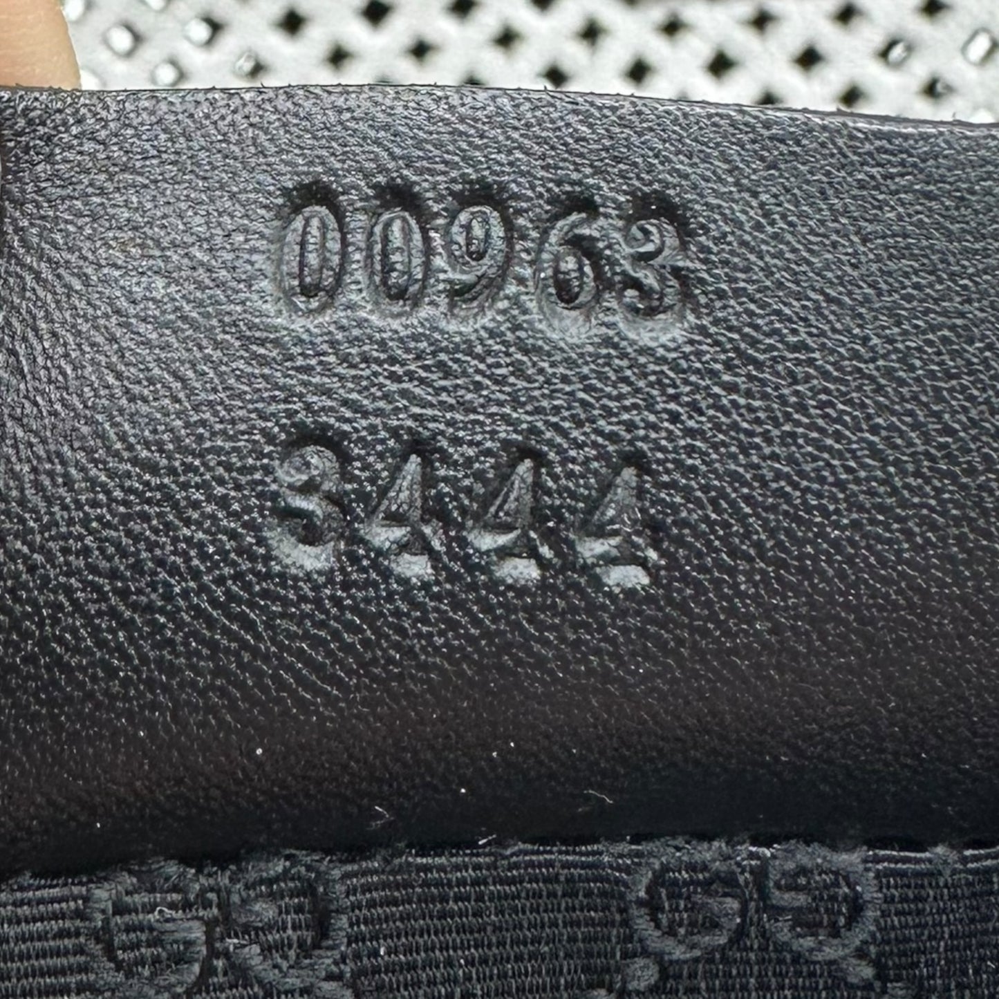 Gucci Black & White Perforated Leather Jackie Shoulder Bag