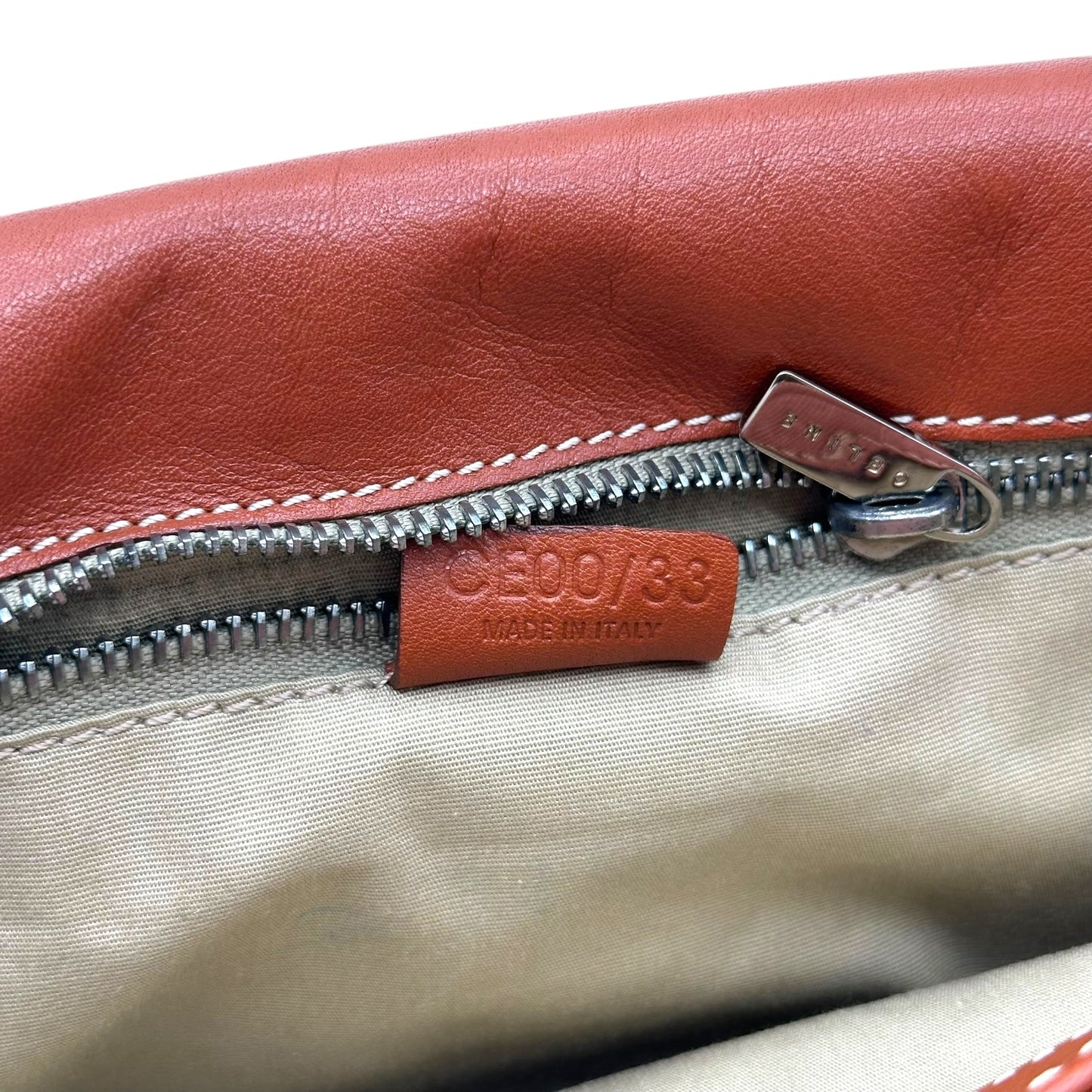 Celine Brown Leather Logo Studded Shoulder Bag