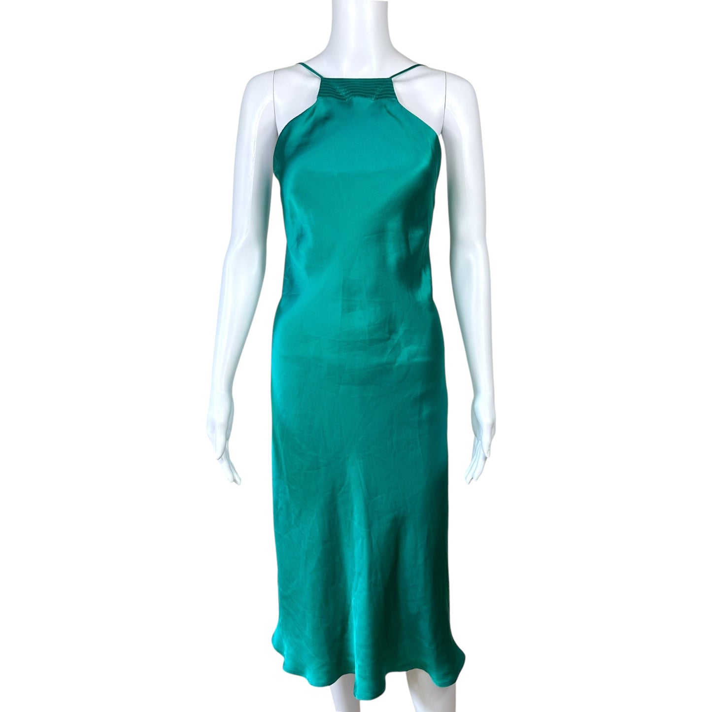 Just Cavalli Roberto Cavalli Teal Silk Midi Dress