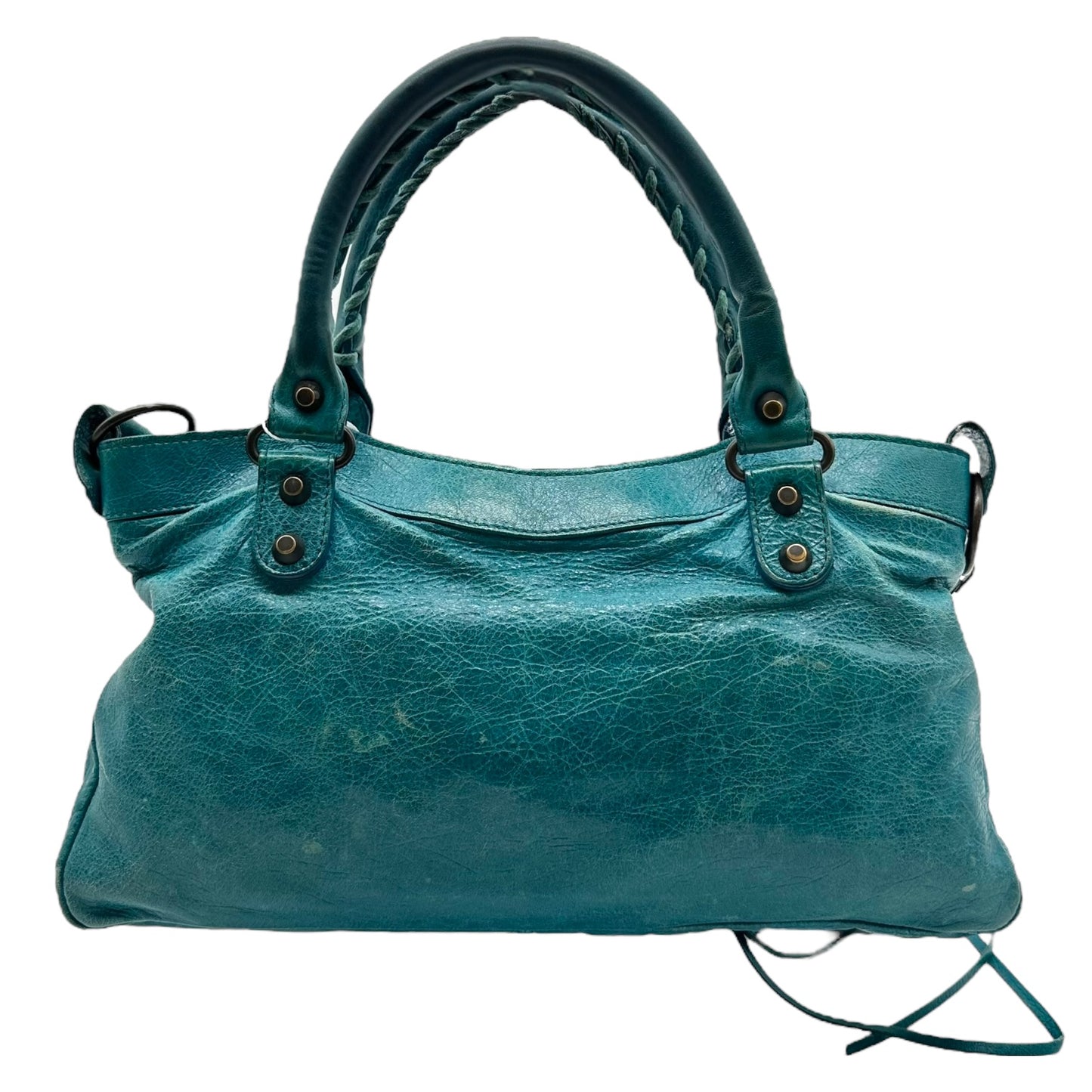 Balenciaga Teal Blue Leather First City Bag