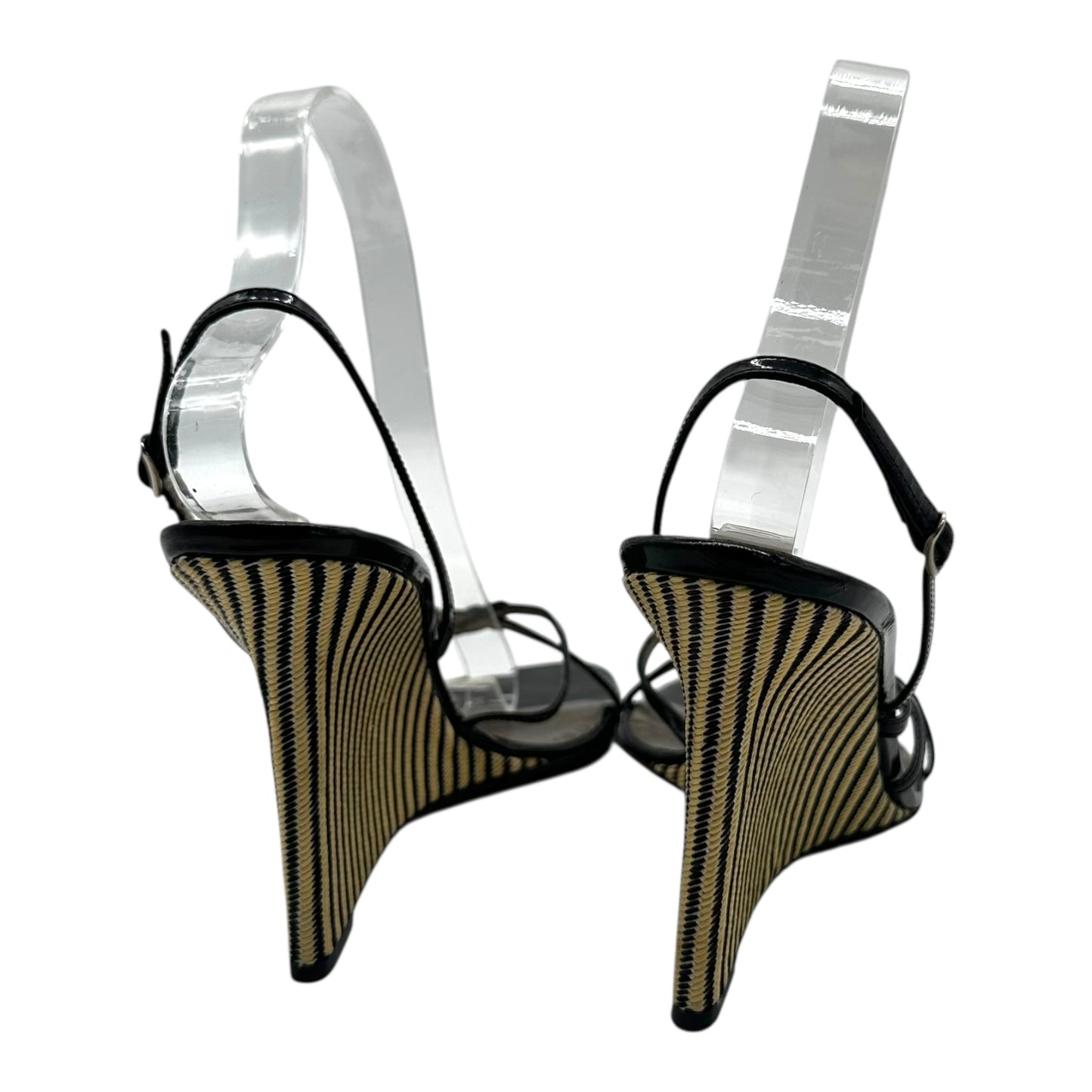 Dolce & Gabbana Striped Heel Wedge Sandals