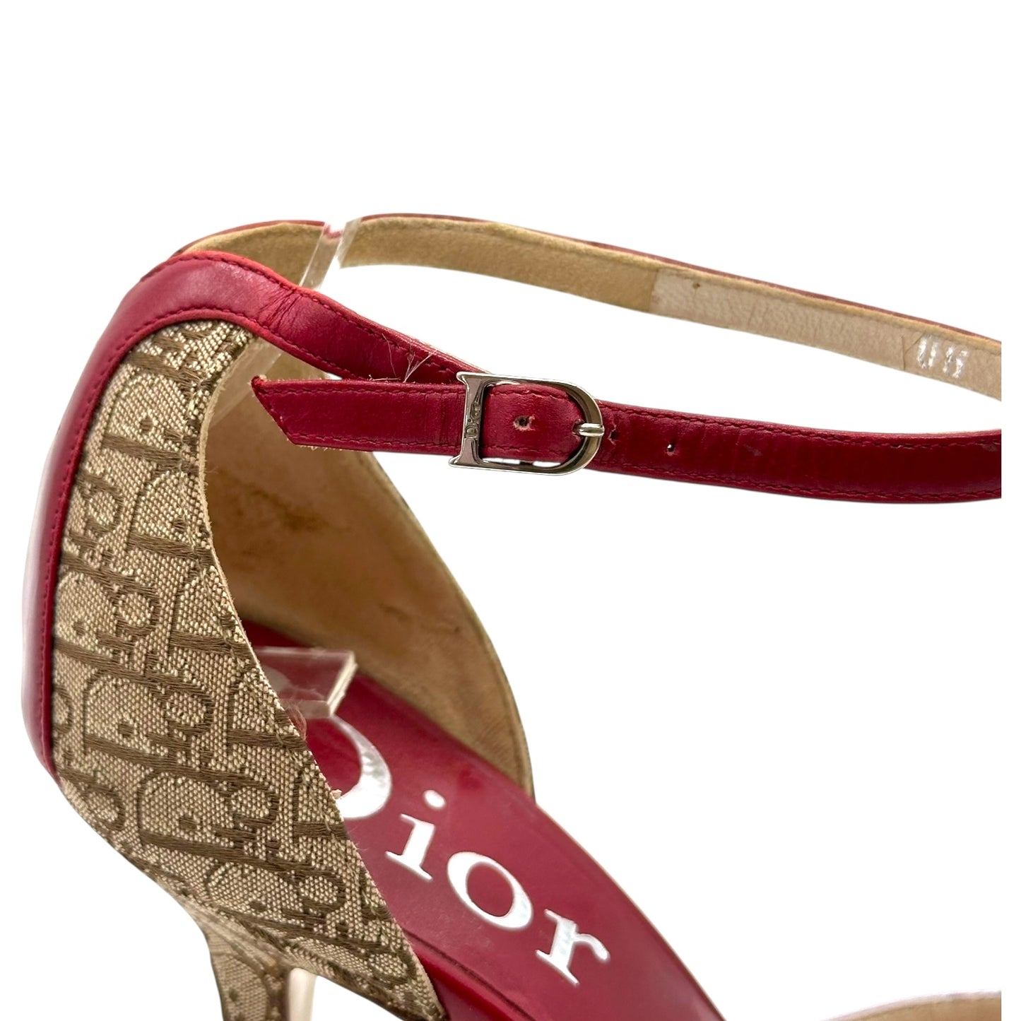 Christian Dior Trotter Monogram & Red Leather Heels