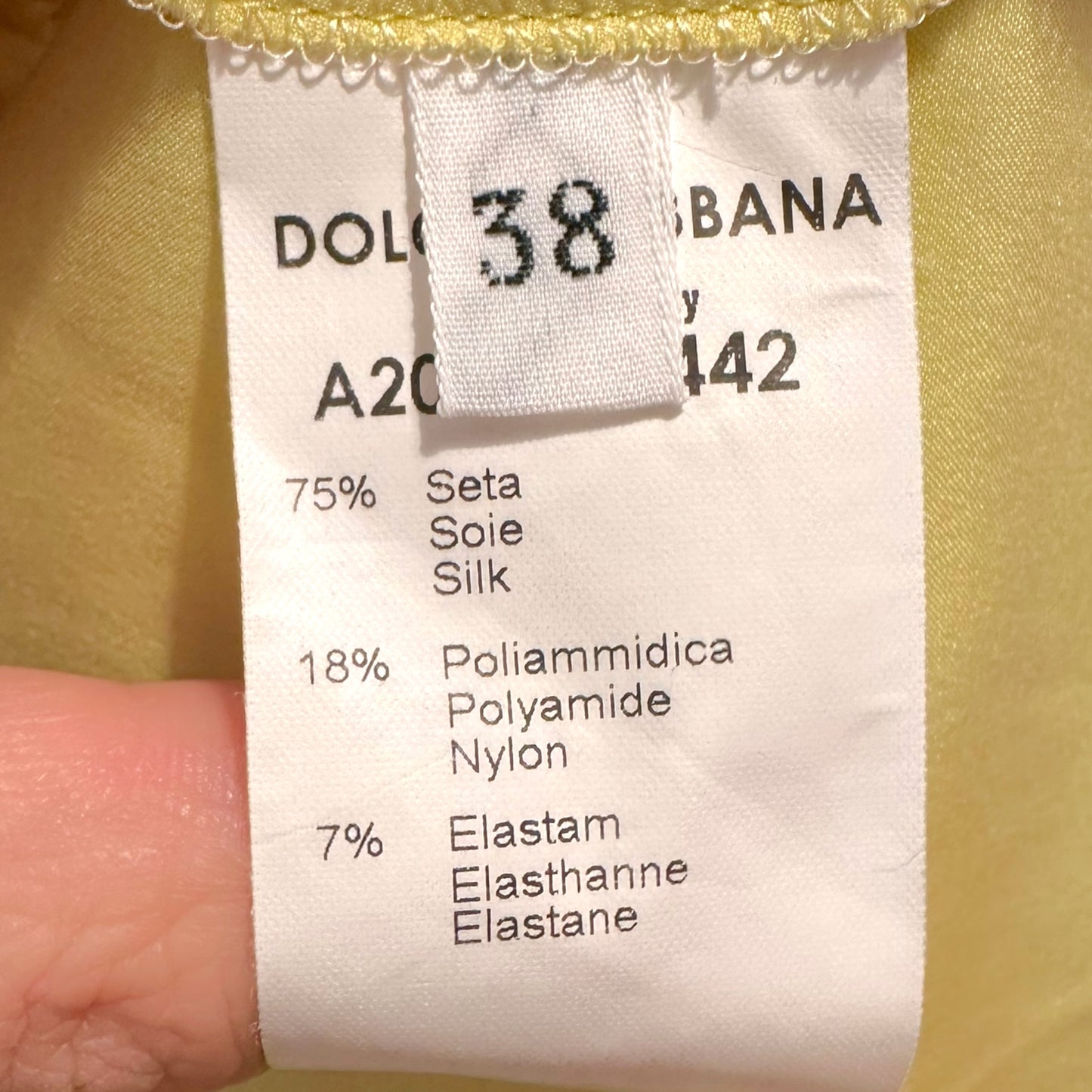 Dolce & Gabbana Yellow Silk Button Up Blouse