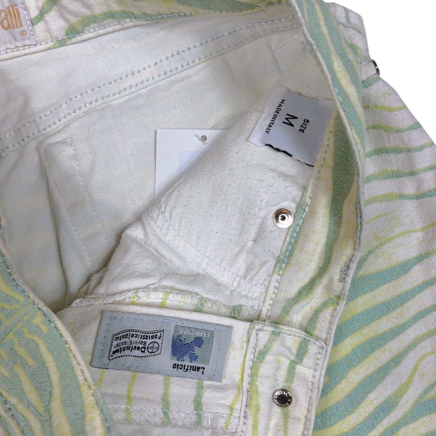 Roberto Cavalli S/S 2000 Green Zebra Print Jeans