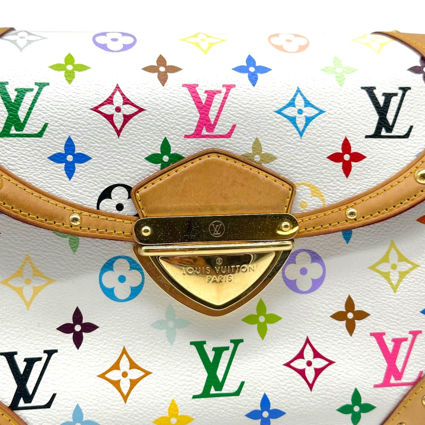 Louis Vuitton White Multicolor Murakami Monogram Beverly MM Shoulder Bag