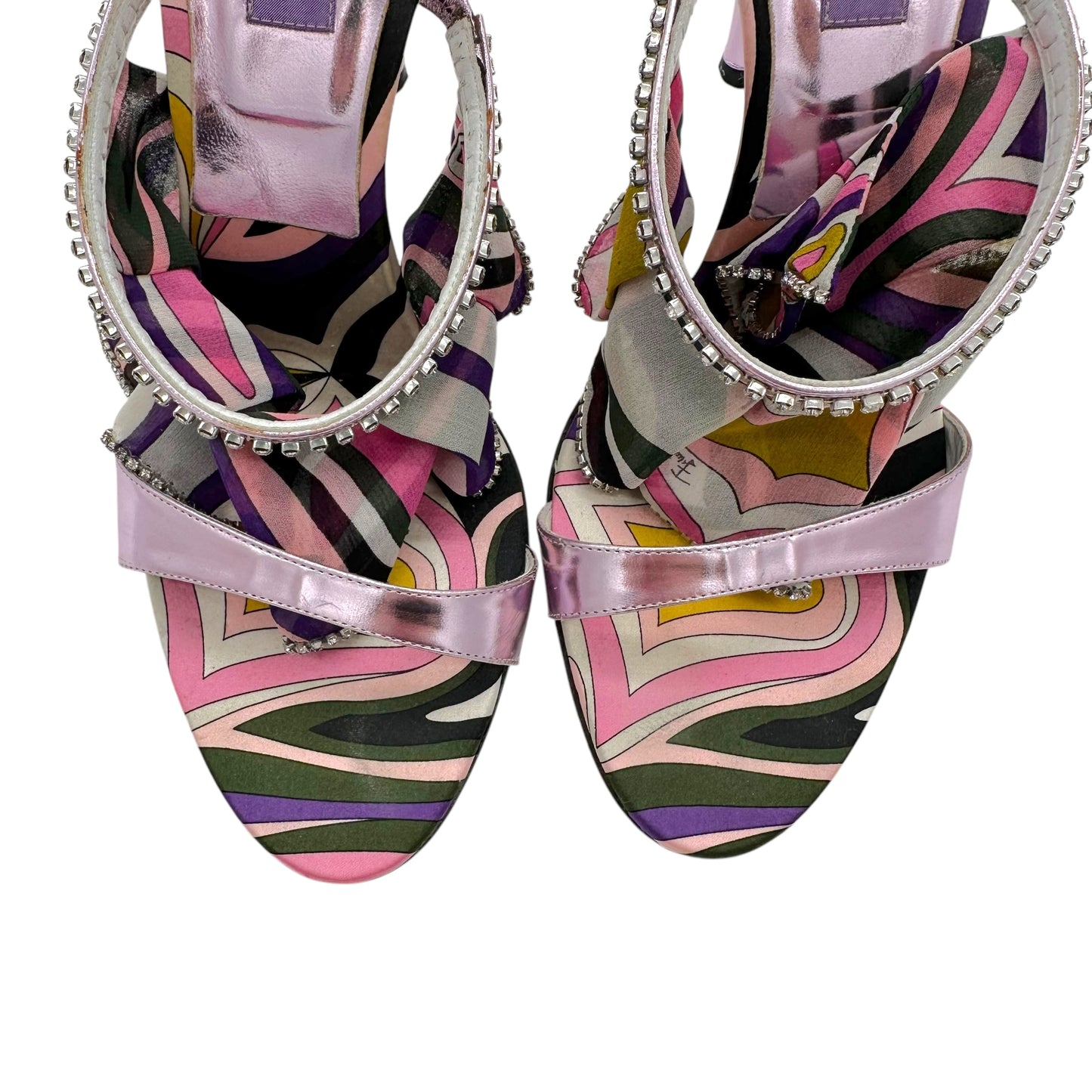 Emilio Pucci Purple Silk Ruffle Heels
